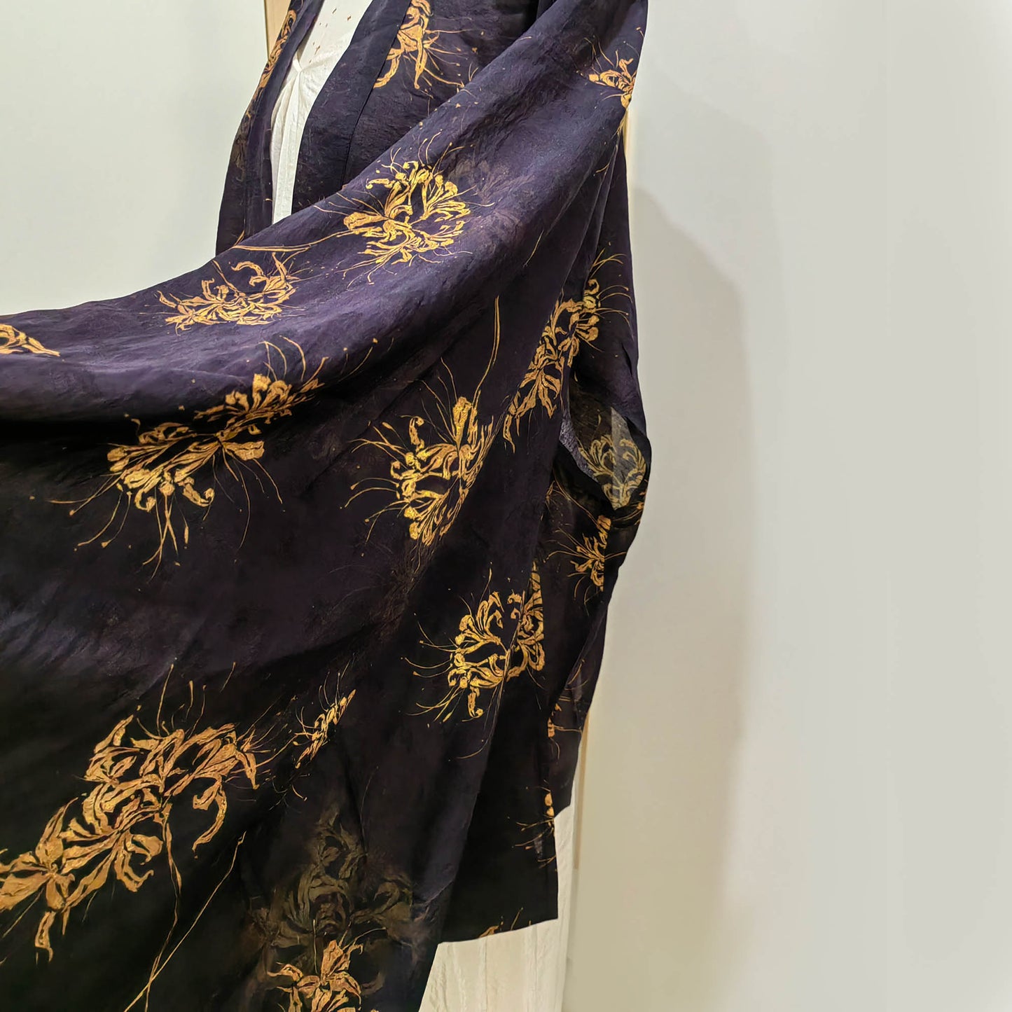 Large sleeves Hanfu top patterned Tencel linen fabric light weight Tencel Hanfu top