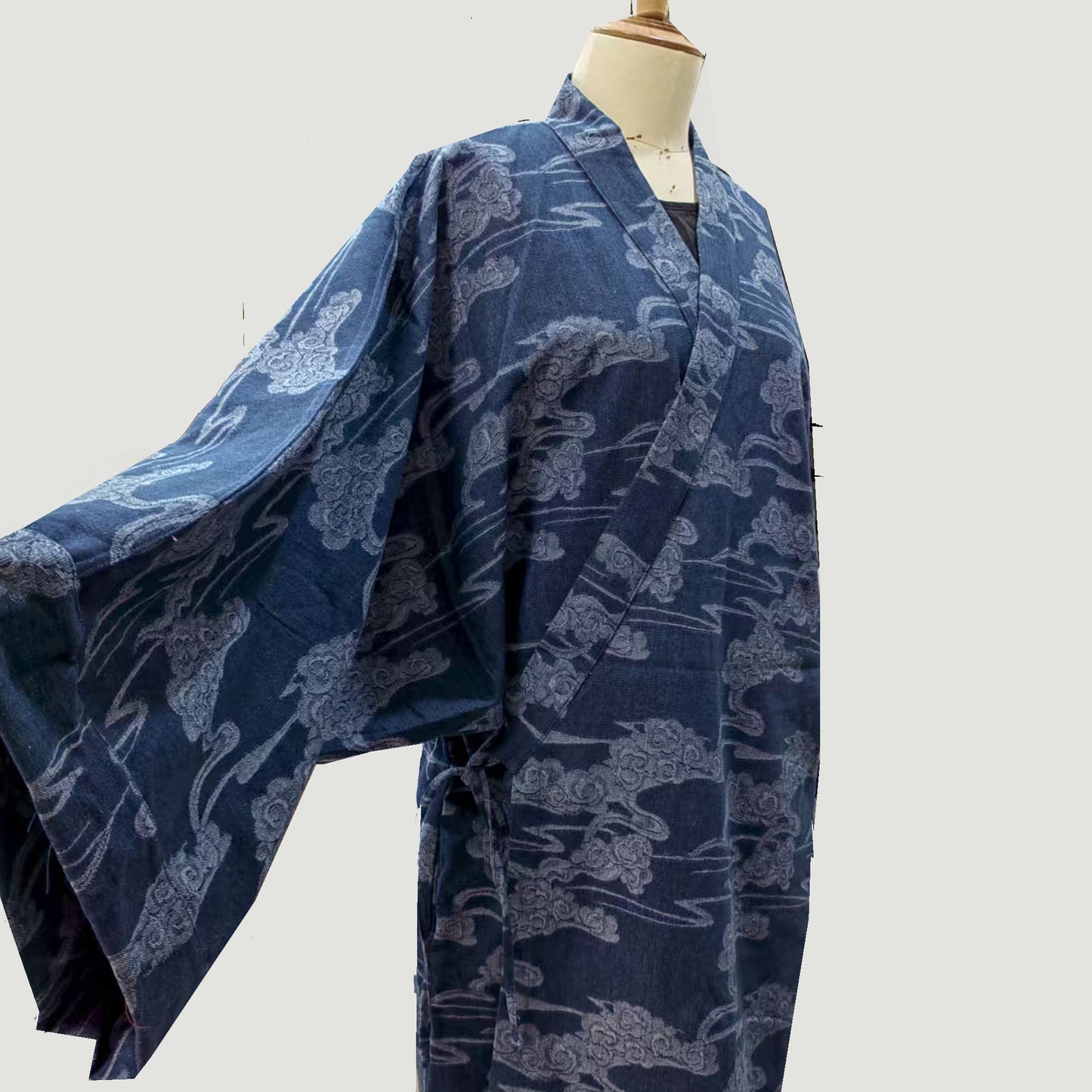 Denim Hanten jacket denim jacquard kimono jacket