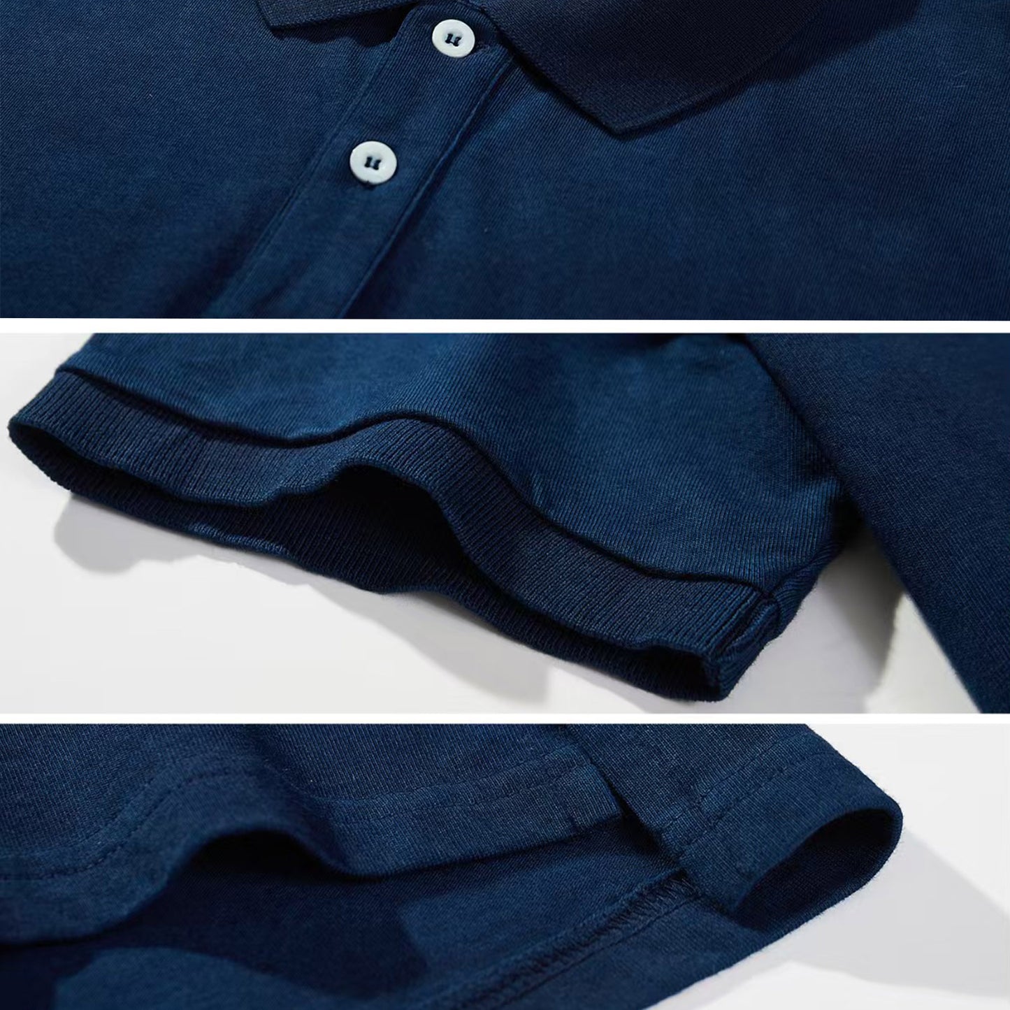 Indigo Polo Shirt plant dyed T shirt Indigo blue Tee Indigo navy blue cotton polo t shirts