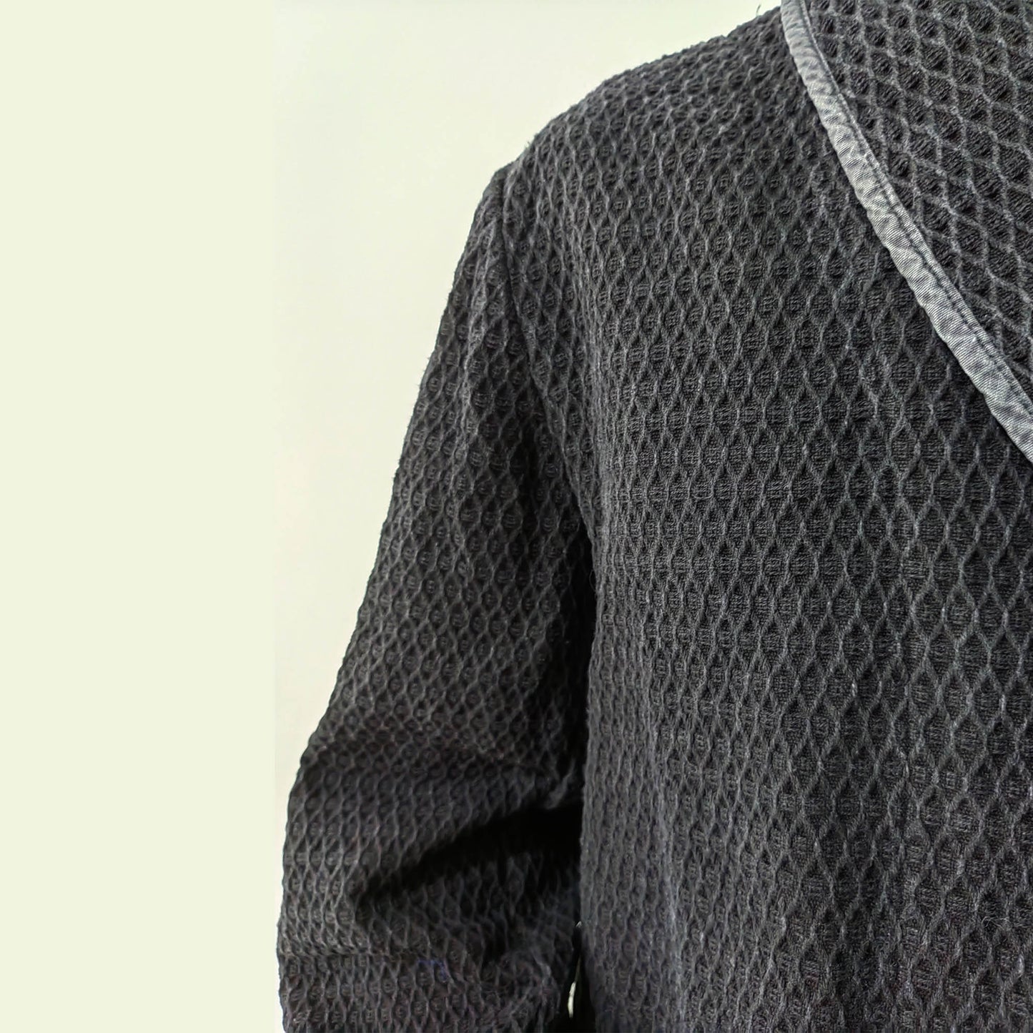 Washed black cotton smoking jacket men's oversize jacket with shawl collar 3D texture thick cotton coat loose fit men's jacket cotton coat