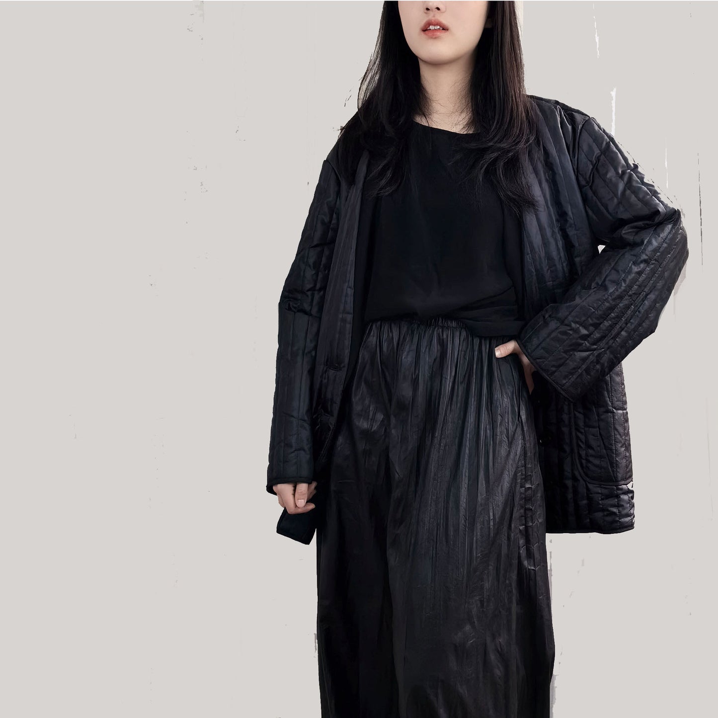 SAMPLE SALE Unisex Padded overcoat Quilted Coat Black padded jacket quilted jacket Chinese style padded coat black kimono coat winter quilted coat