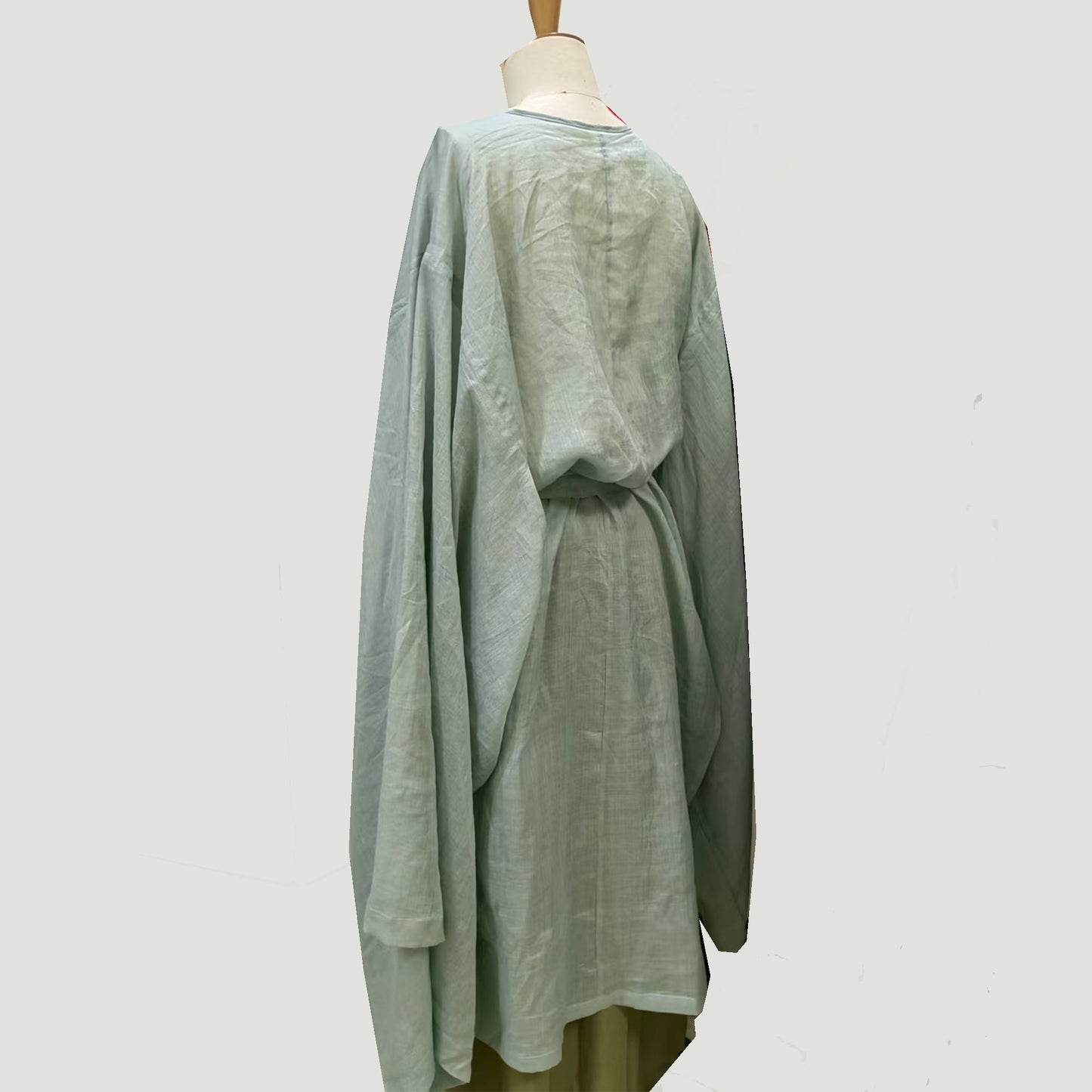 Ramie mint green kariginu Japanese traditional garment loose fit Kariginu robe