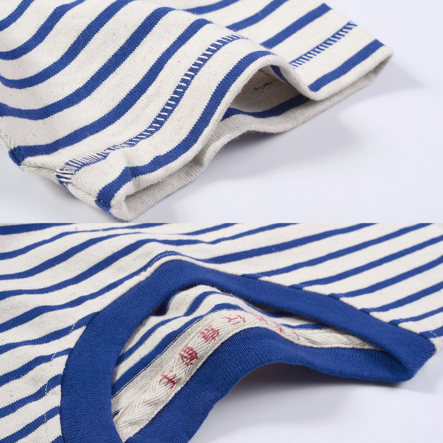 Sailor T shirt retro style blue striped sailor T shirts cotton striped T shirt 300g T shirt
