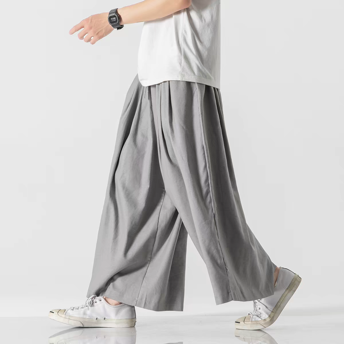 Linen cotton wide leg loose fit pants unisex