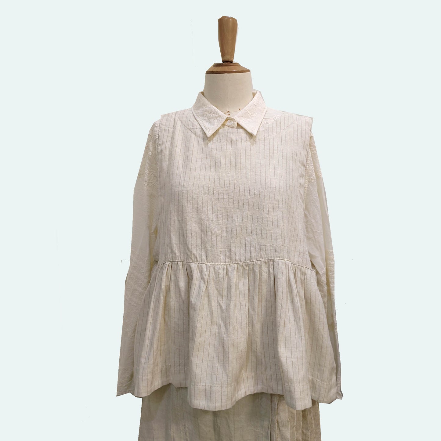 Spring Linen striped vest flare vest soft linen vest side open vest striped vest