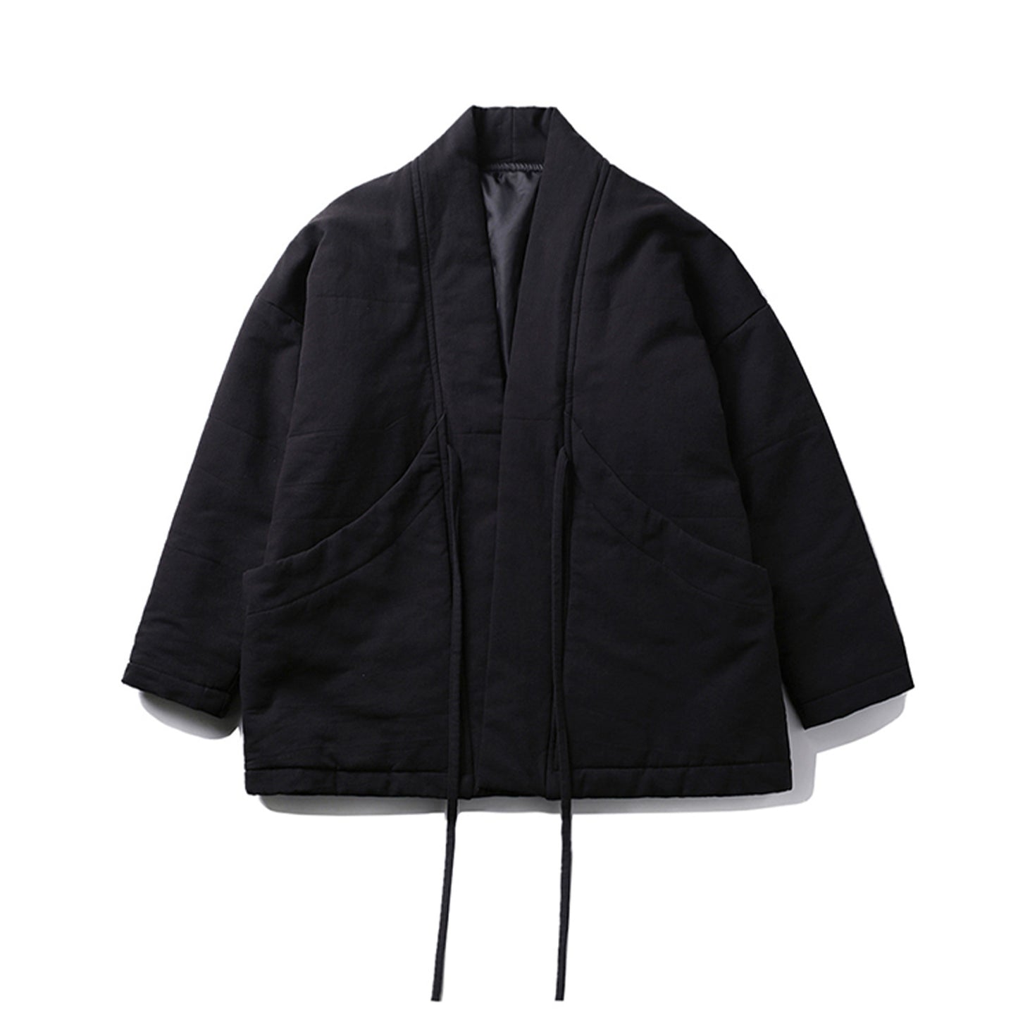 Padded coat extra large pocket oversize padded kimono coat black winter kimono coat custom size available