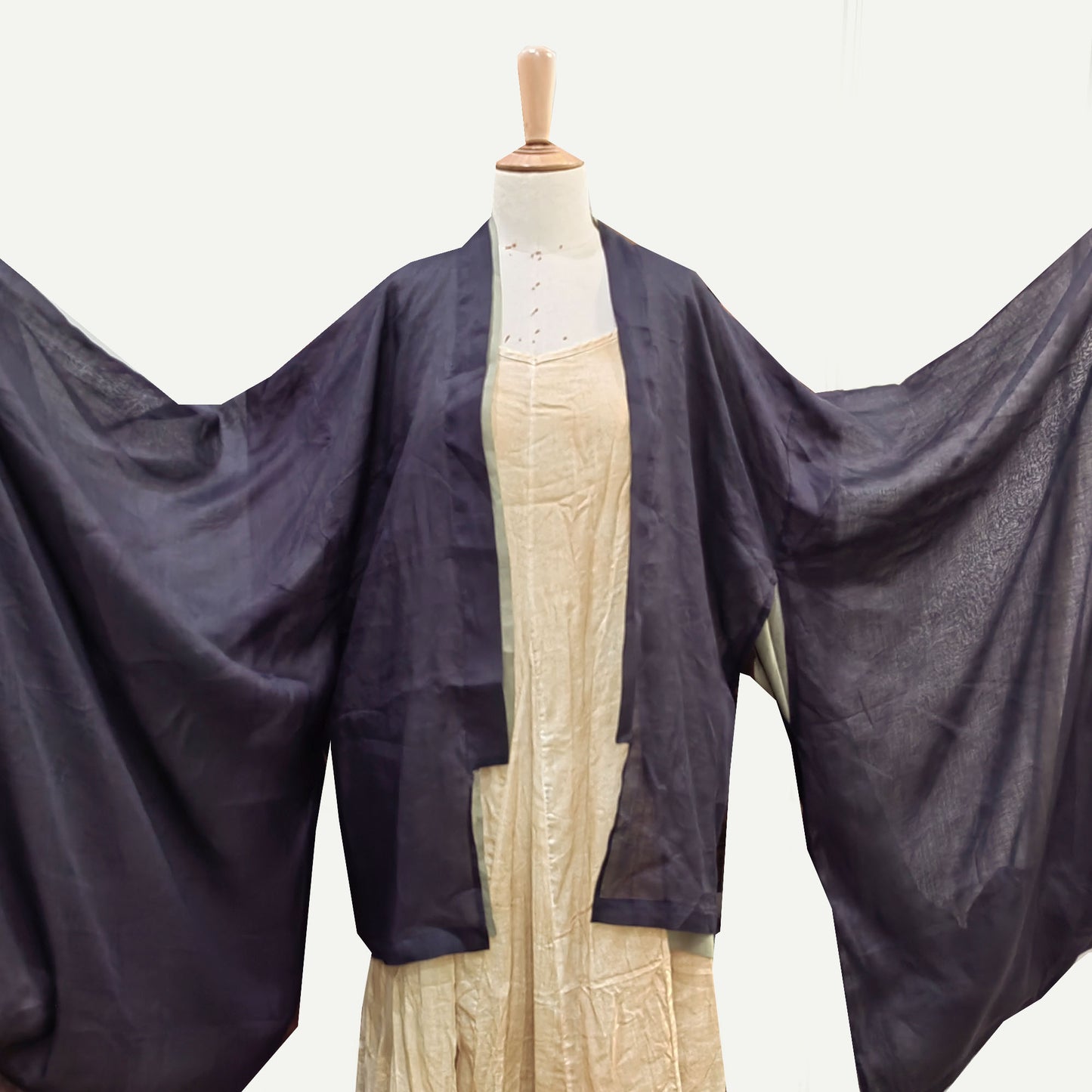 Light Weight ramie Haori style top extra long squared sleeves