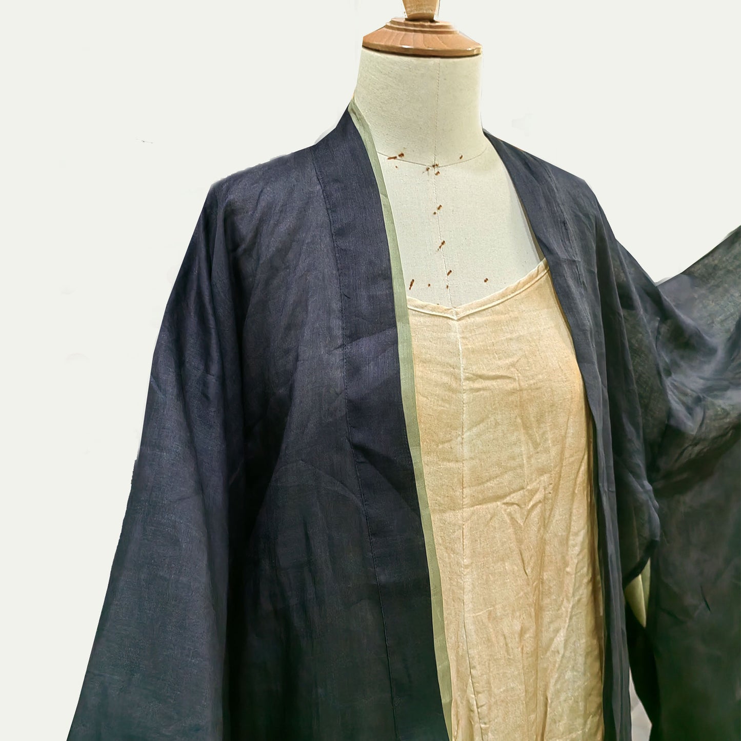 Light Weight ramie Haori style top extra long squared sleeves