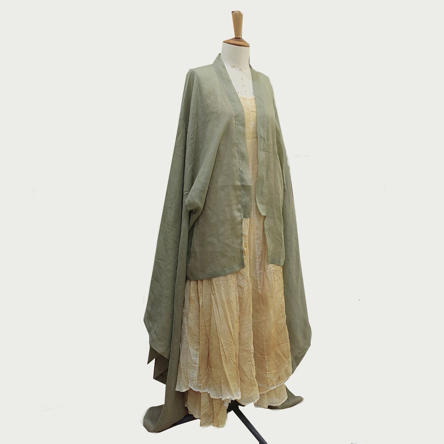 Light Weight ramie Haori style top extra long squared sleeves
