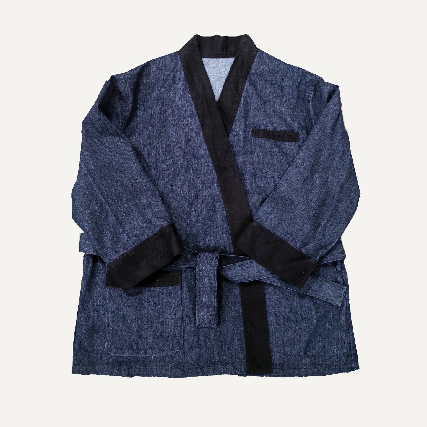 Custom made project mjr's jacket and work pants thick denim sashiko fabric kimono