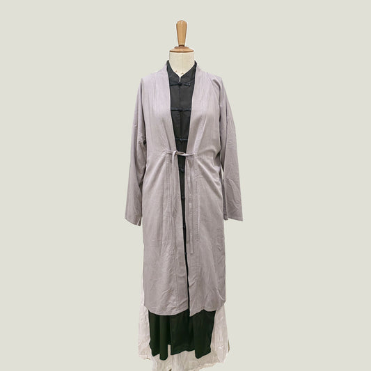Cotton Hanfu top layer long cardigan cotton cardigan hanfu style top layer jacket Chinese style long shirt