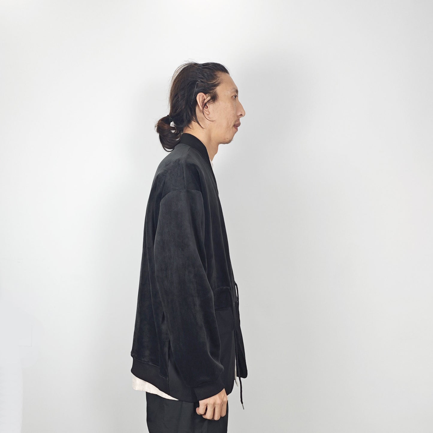 Unisex Kimono style jacket sweater mix with suit combine design top