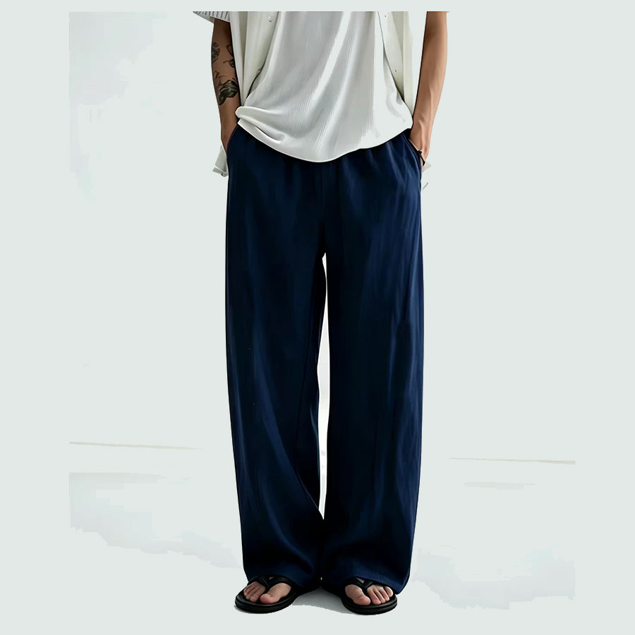 Tencel linen blended pants loose fit unisex pants