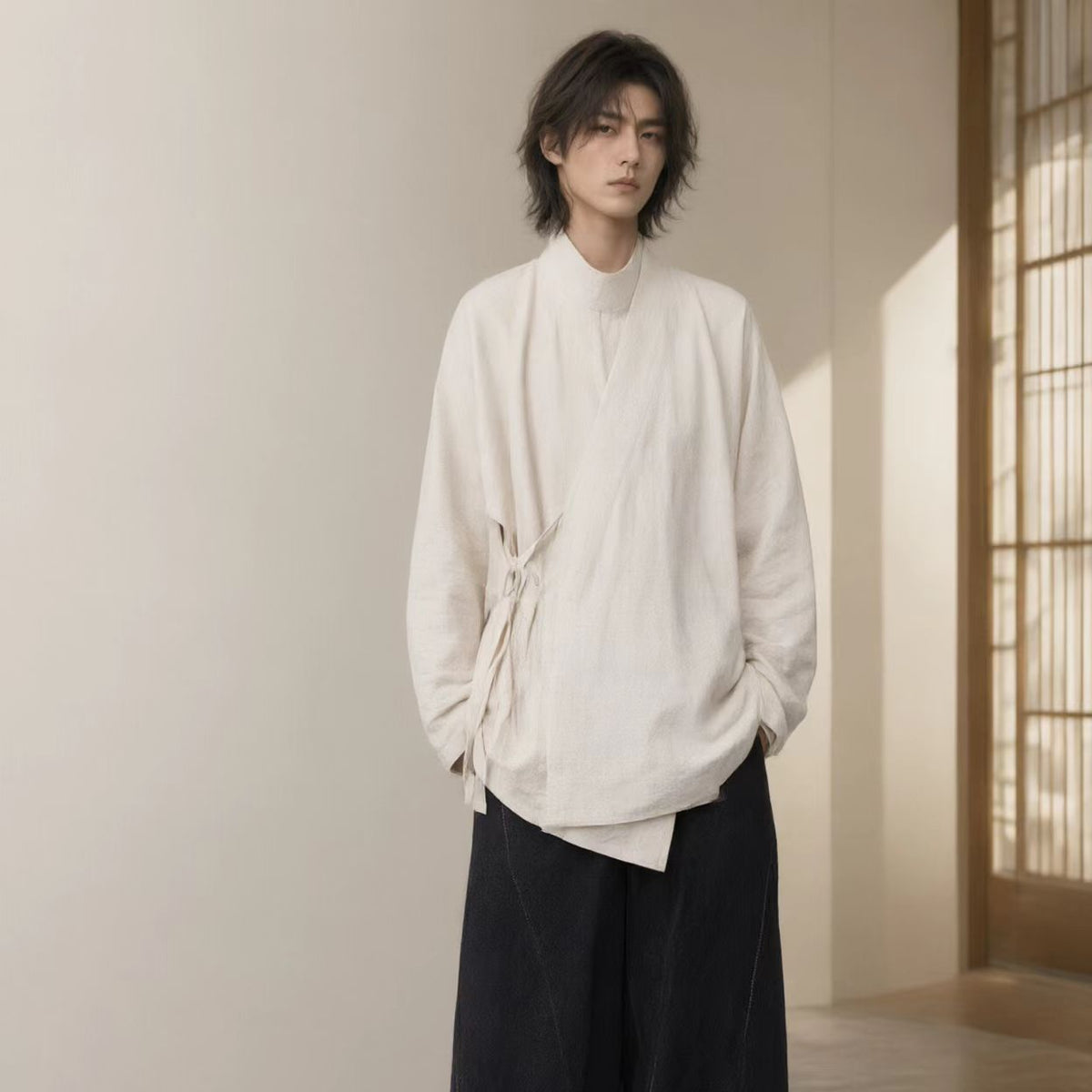 High Collar Hanfu Unisex cotton Hanfu top Ming style