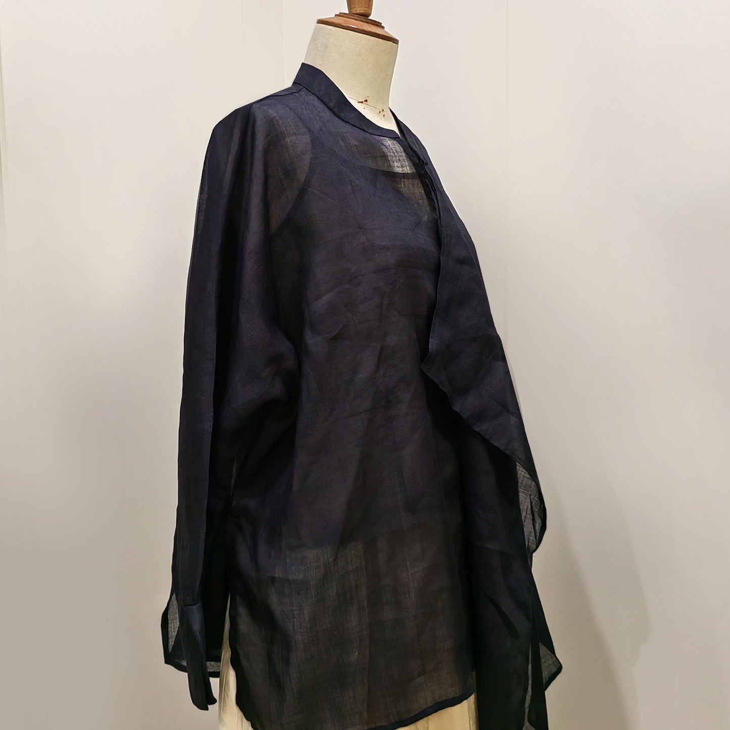 Black ramie loose fit top light weight ramie top women's ramie blouse