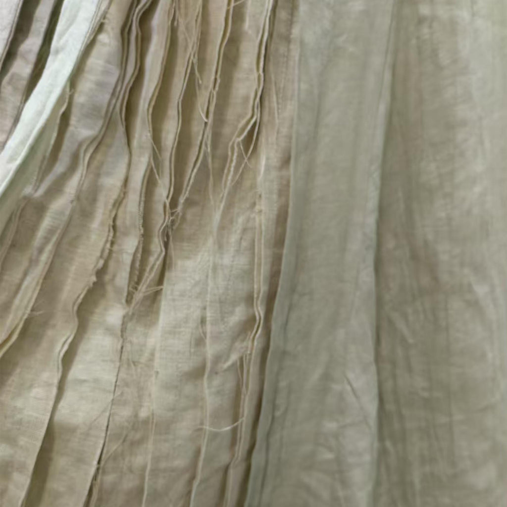Linen skirt raw edges maxi skirt creased linen skirt with rough pleats