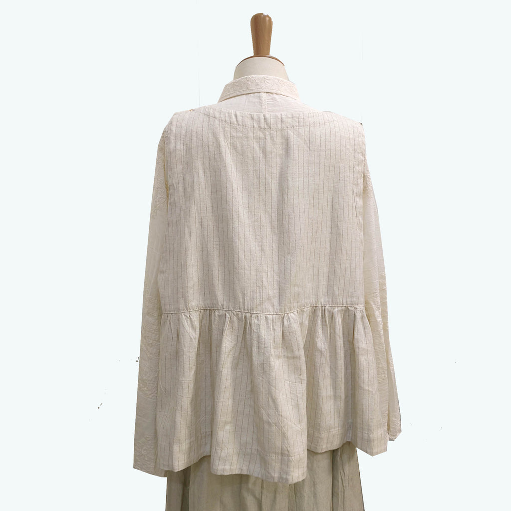 Spring Linen striped vest flare vest soft linen vest side open vest striped vest