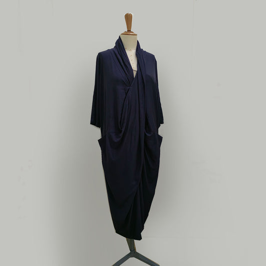 Shirt dress draping pattern shawl collar summer dress