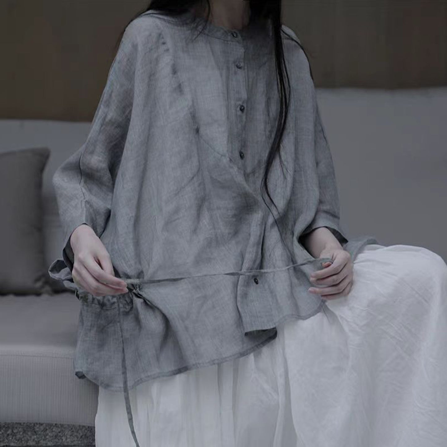 Ramie blouse loose fit blouse light weight ramie shirt