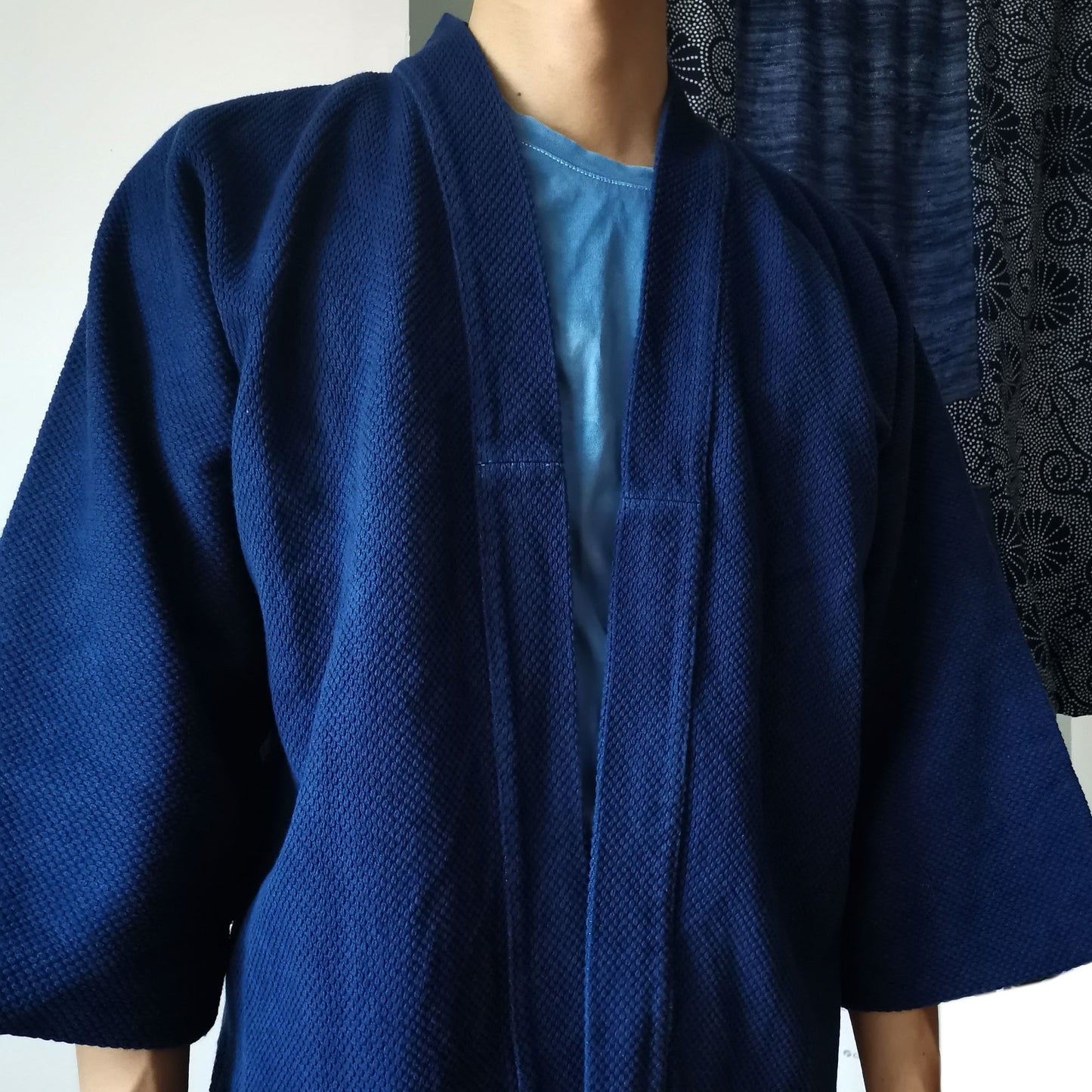 Neza Studio Kendo Jacket Japanese Kendo Jacket Indigo Sashiko Noragi Cotton Blue Coat sashiko hanten jacket sashiko indigo kimono sashiko