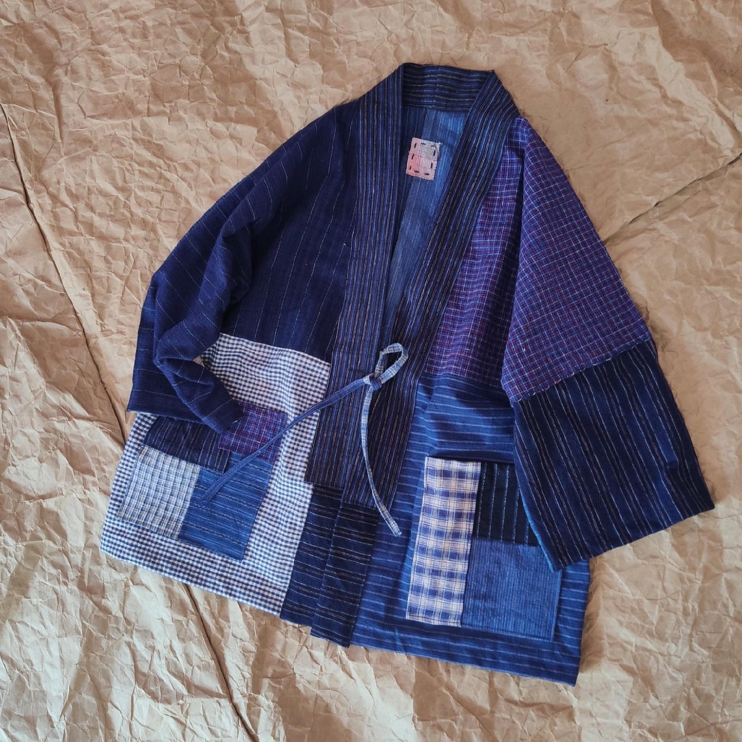 Vintage fabric Patchwork Kimono hand woven fabric patchwork kimono unisex
