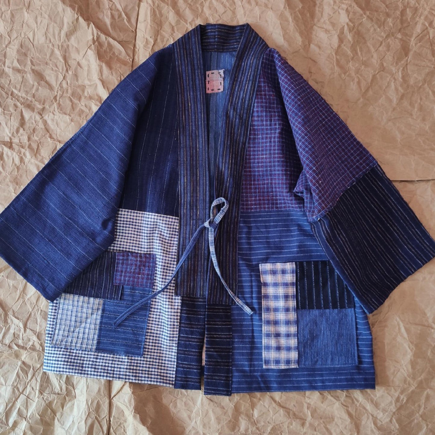Vintage fabric Patchwork Kimono hand woven fabric patchwork kimono unisex