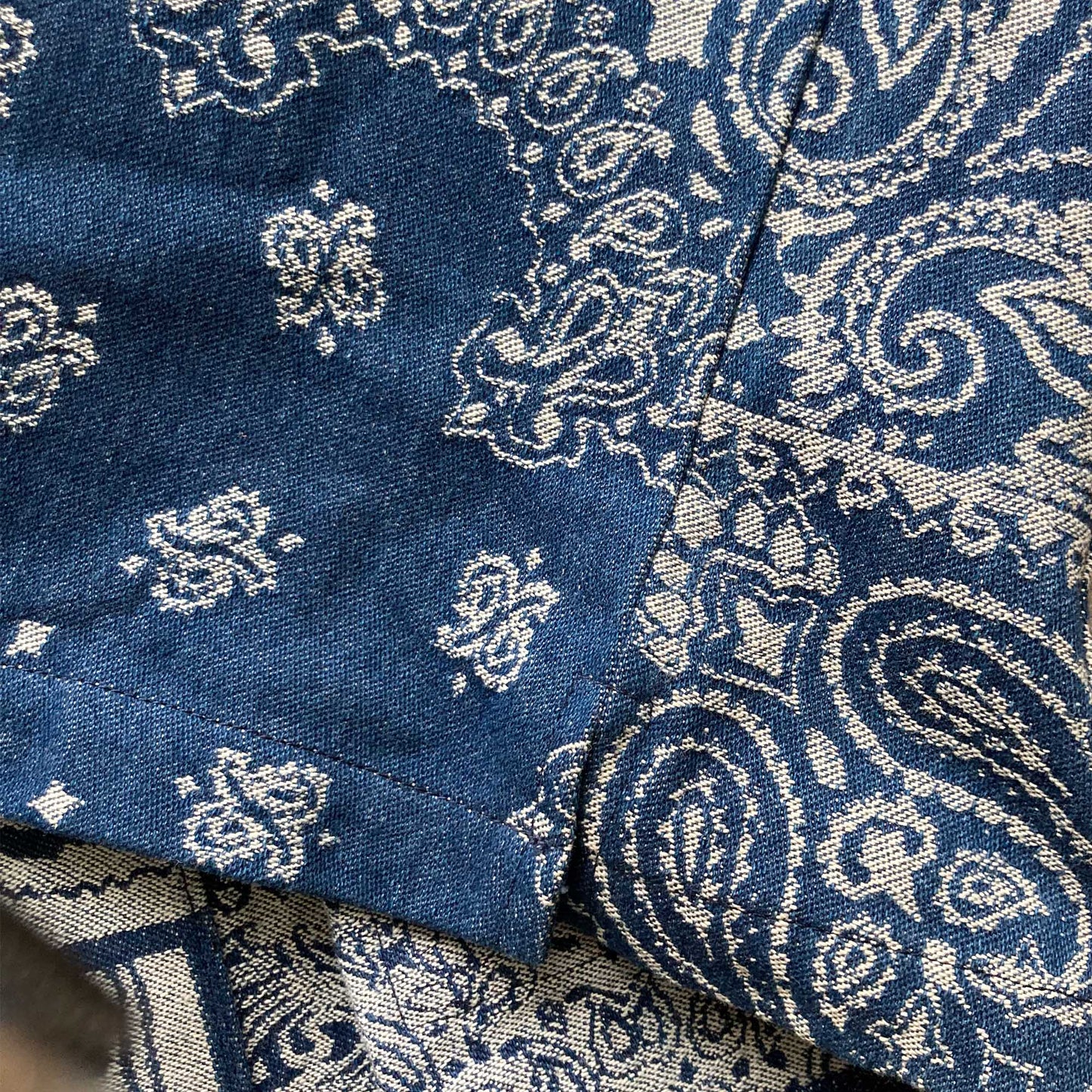 Denim Kimion Cotton Jacquard Paisley Motif Fabric Japanese Kimono Modified Kimono Japan Clothing Kimono Top Denim Kimono Japanese Top Unisex