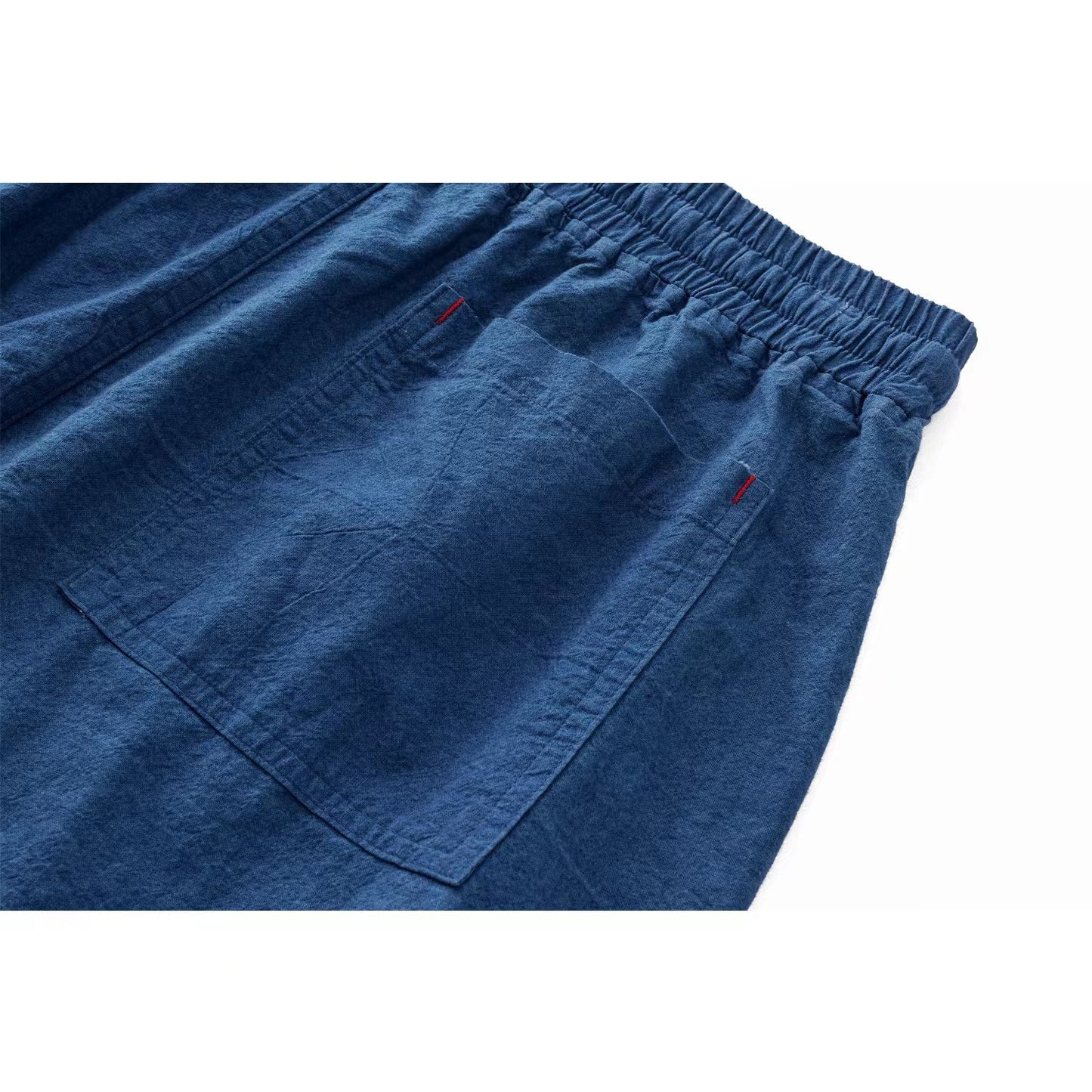 Indigo blue Pants dye trousers natural plant dye cotton pants Unisex Pants with Elastic Band waist Summer Pants (Copy)