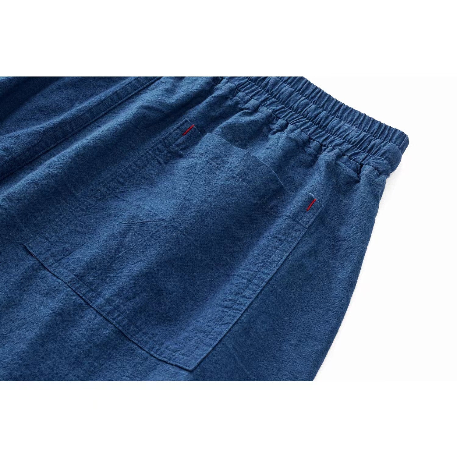 Indigo blue Pants dye trousers natural plant dye cotton pants Unisex Pants with Elastic Band waist Summer Pants (Copy)
