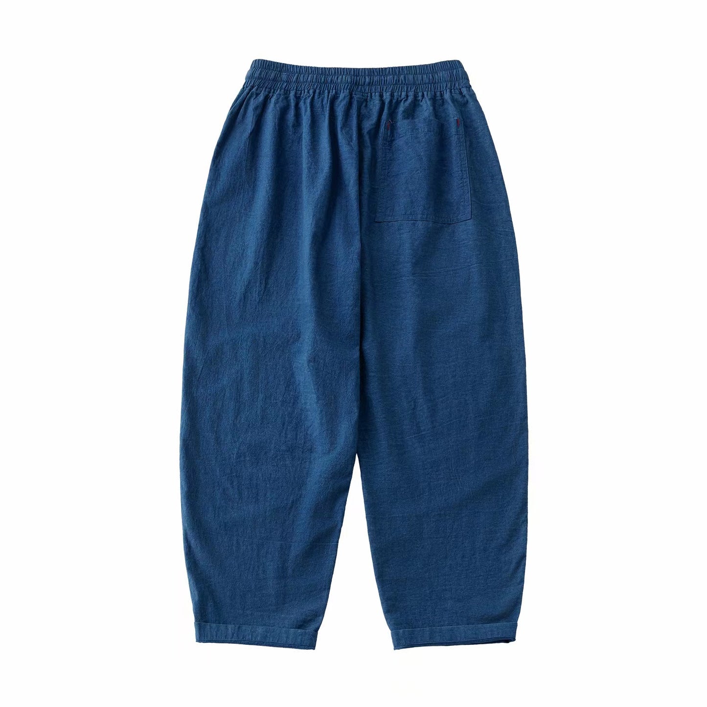 Indigo blue Pants dye trousers natural plant dye cotton pants Unisex Pants with Elastic Band waist Summer Pants (Copy)