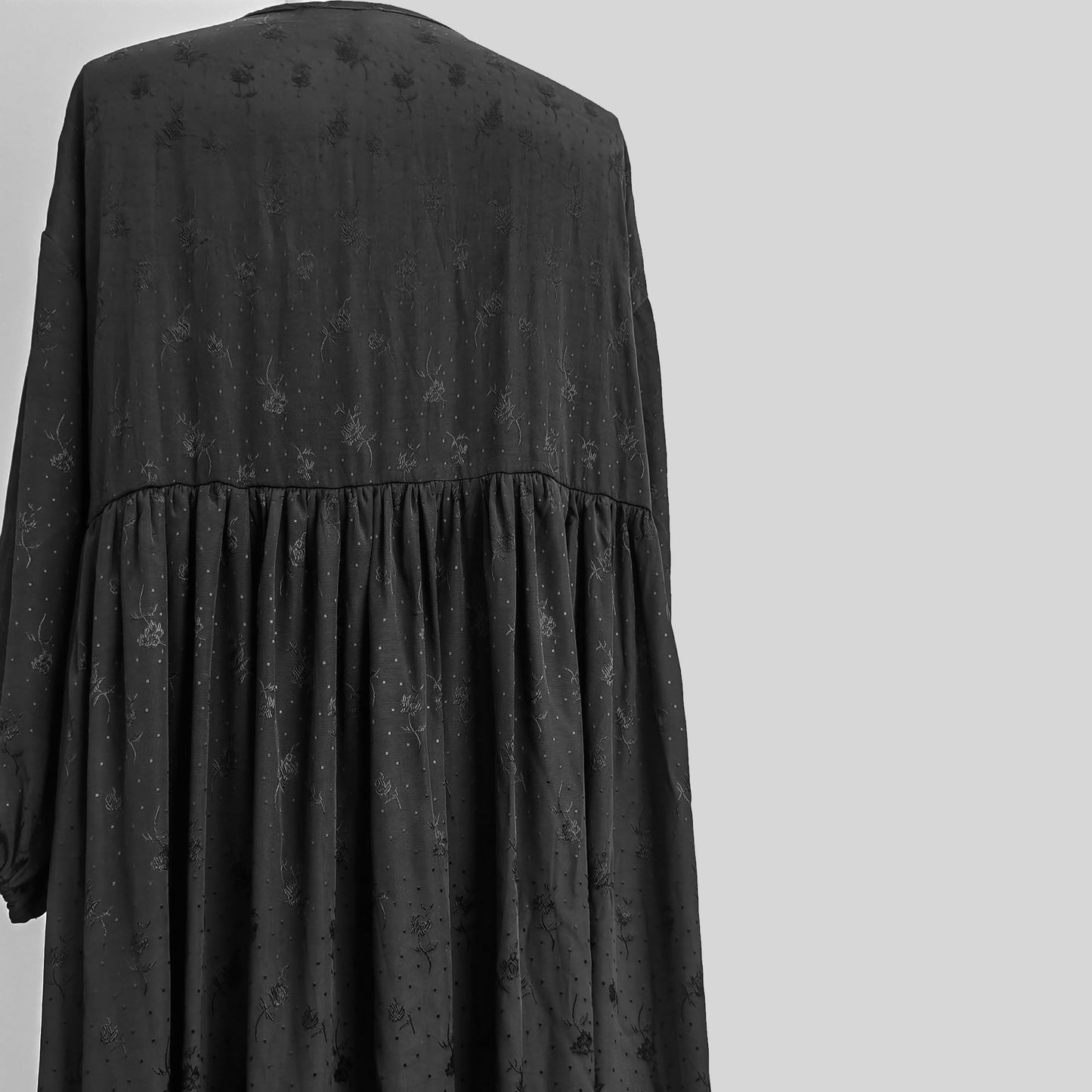 Black viscose loose fit Qipao soft and drape well viscose jacquard dress