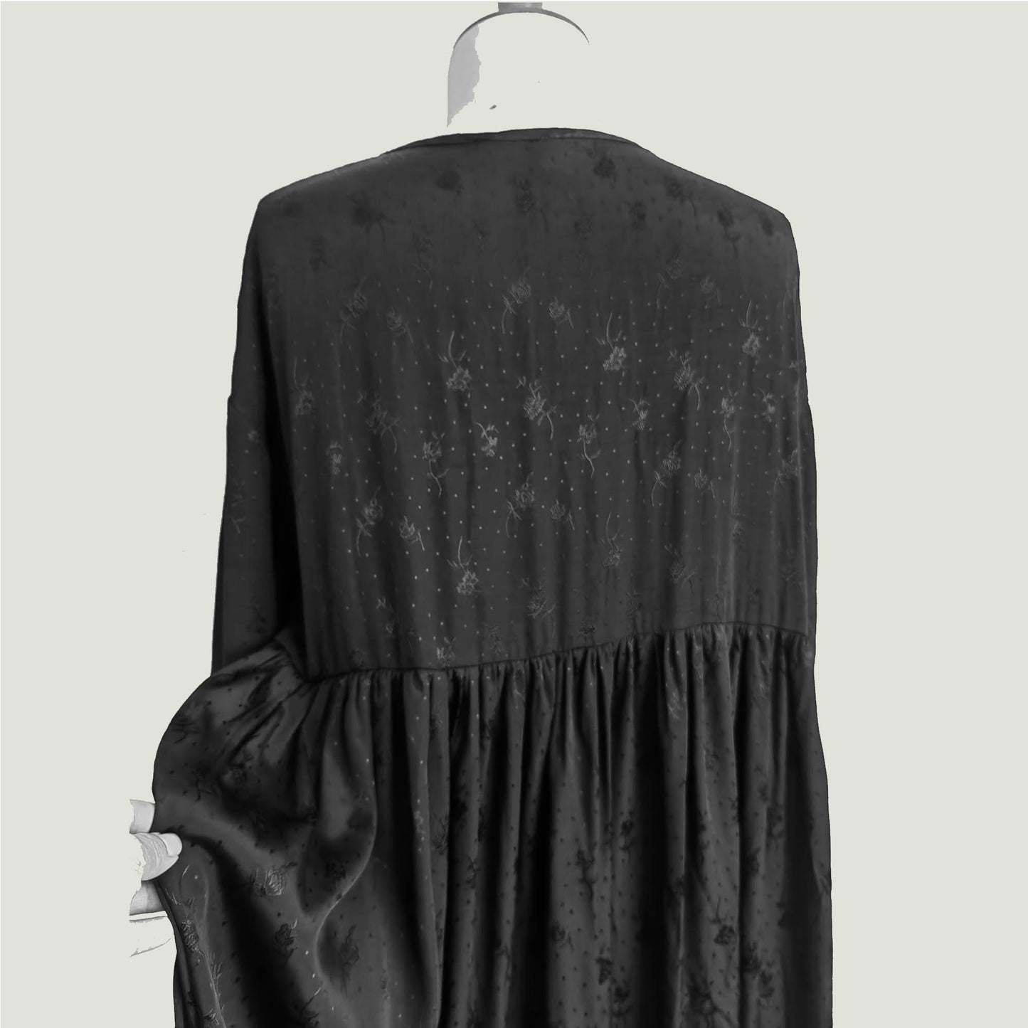 Black viscose loose fit Qipao soft and drape well viscose jacquard dress