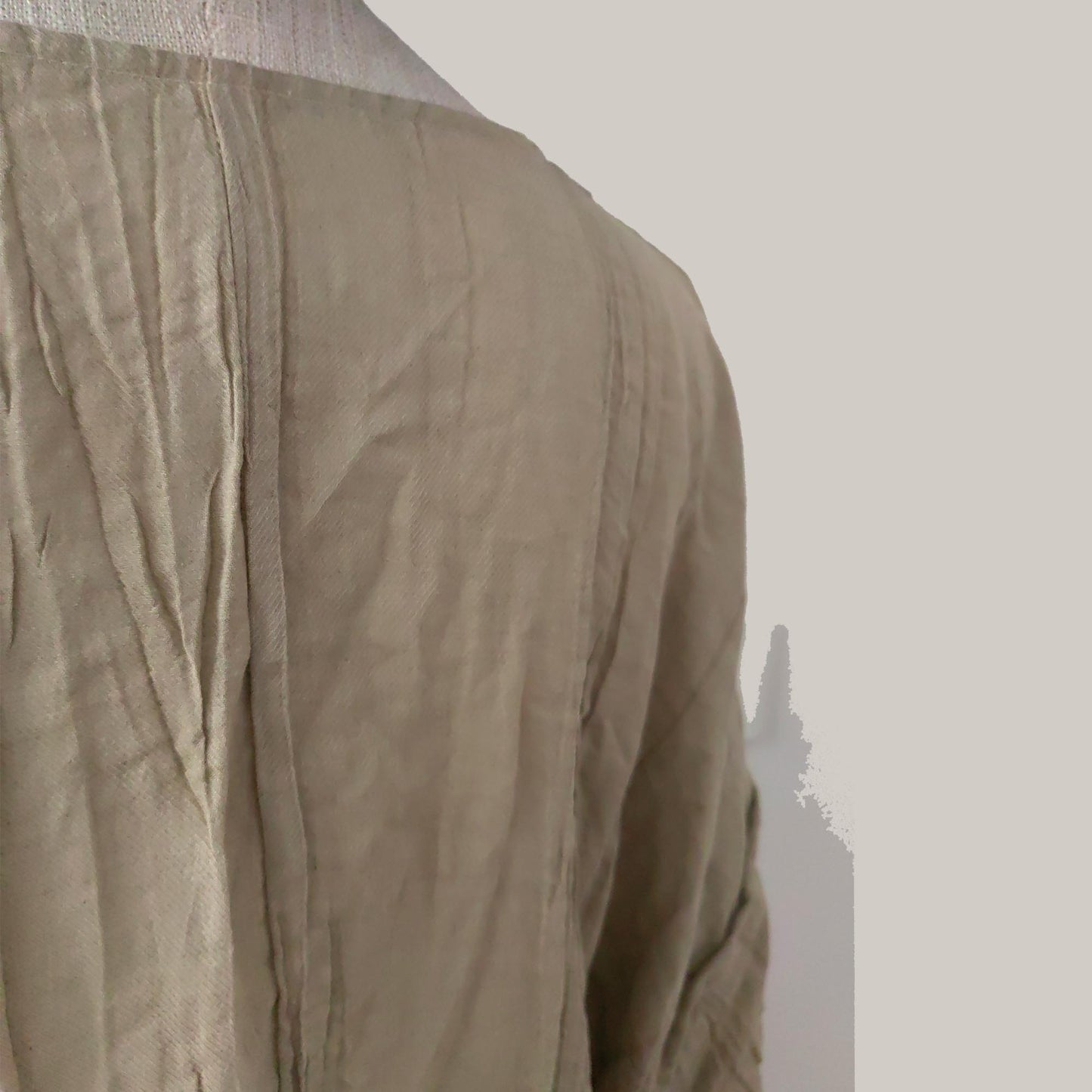 Natual Ramie pleated top oat color linen blouse Washed ramie top pleated loose fit top pleated ramie blouse