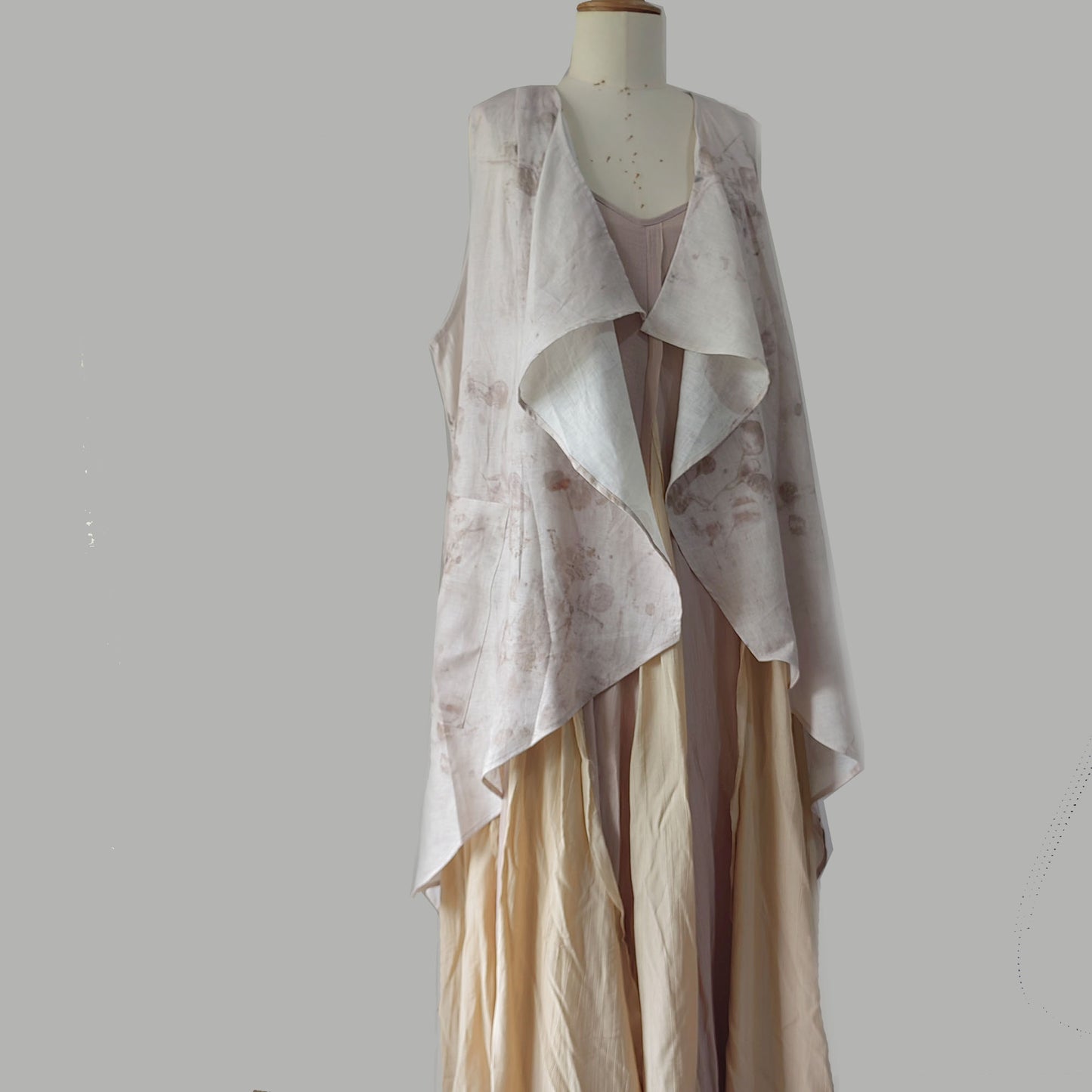Large Volume Cami dress Maxi cami dress beige color flare dress cotton dress panel dress maxi dress