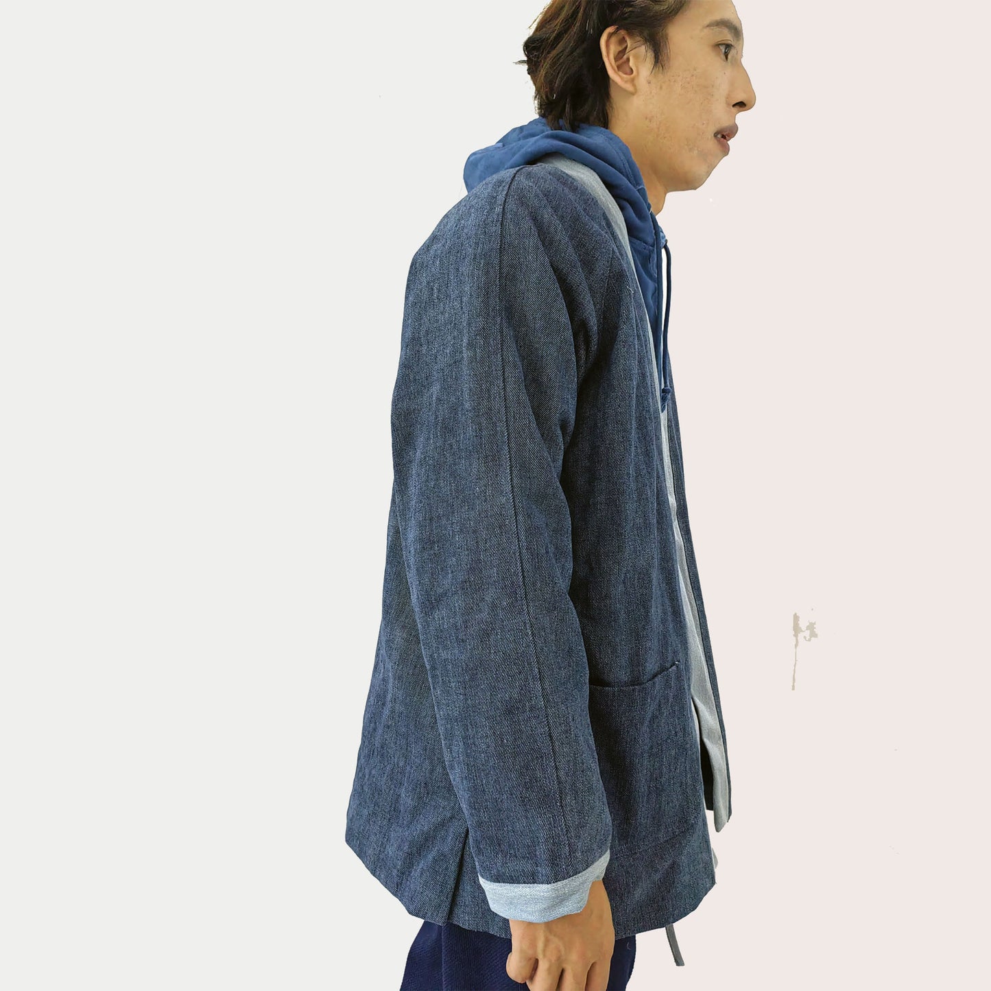 denim kimono winter denim kimono thick denim kimono kimono with fleece winter warm kimono men's denim kimono