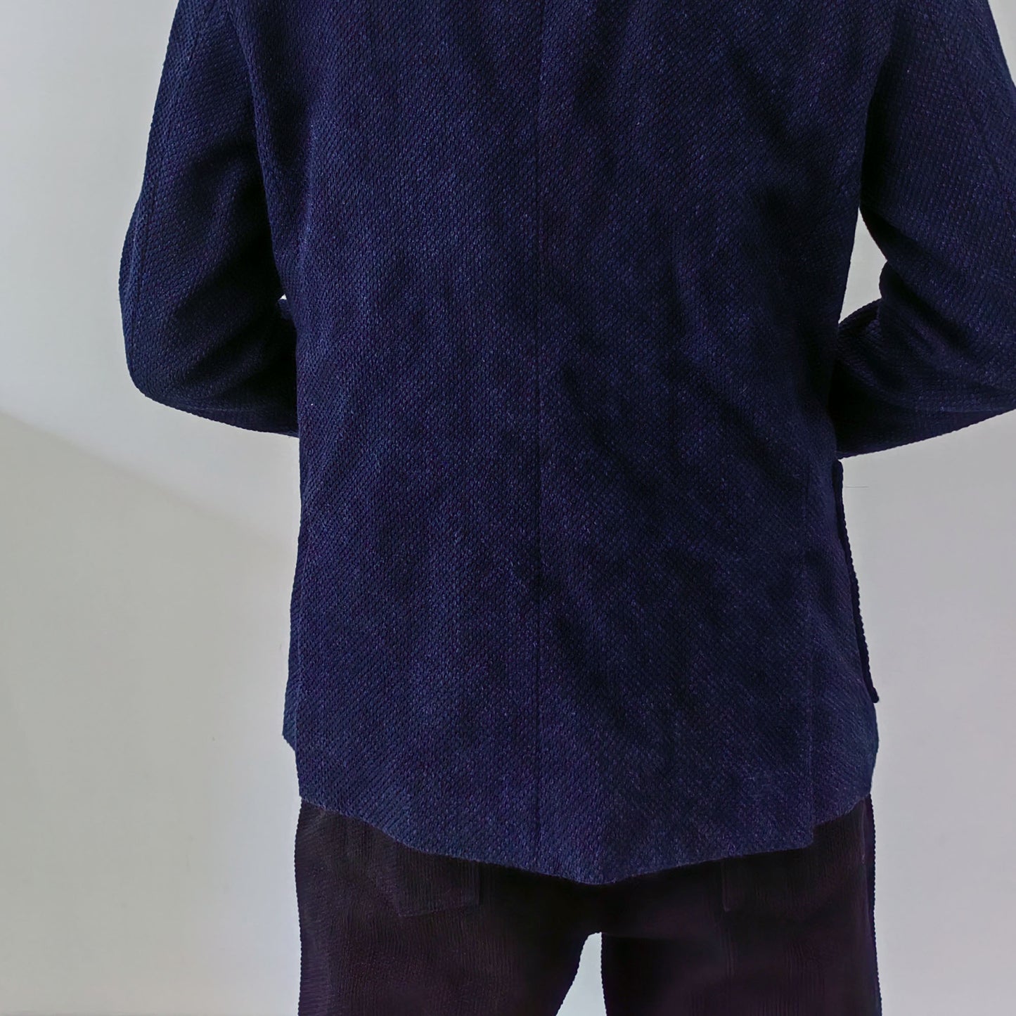 Indigo blue sashiko jacket sashiko suit double vent blazer for men plant dye sashiko fabric traditional suit men's sashiko jacket