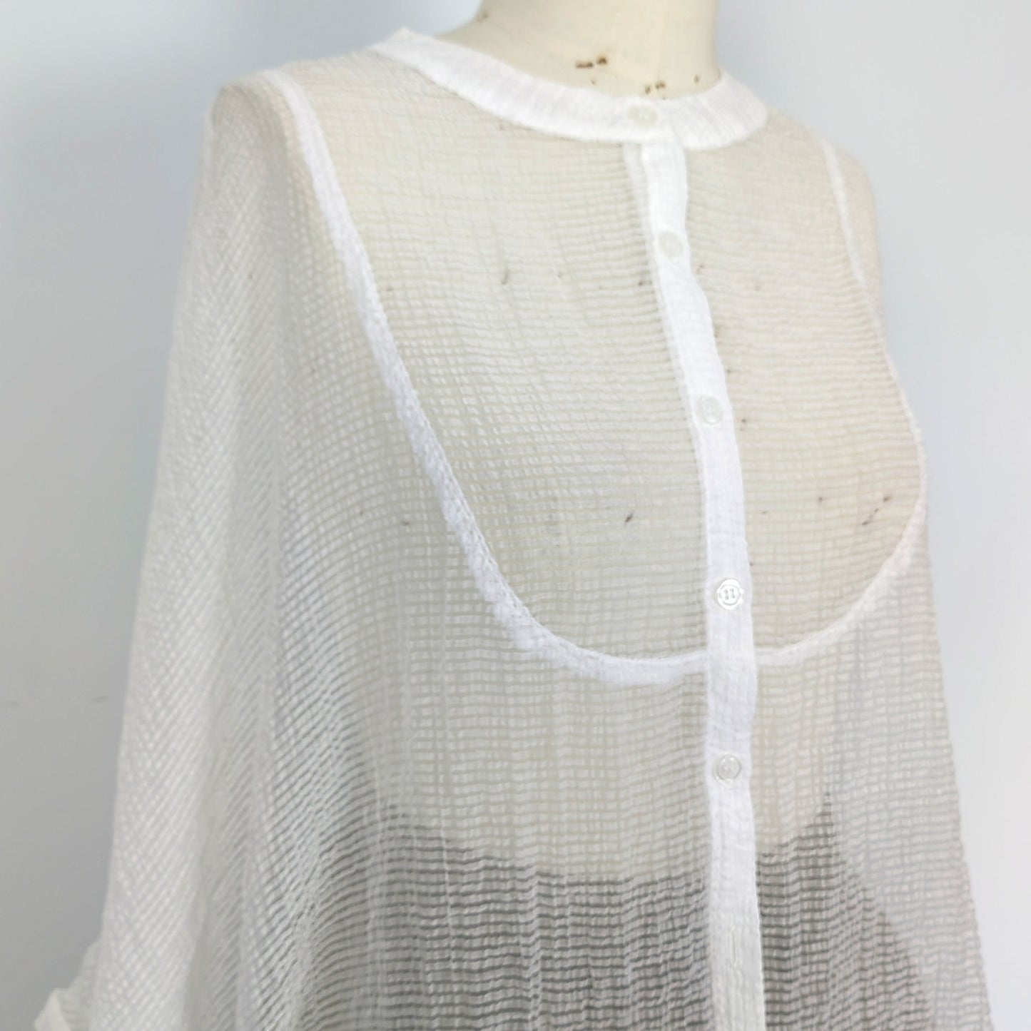 Extra wide sleeves round shape spring summer blouse Tencel blended sheer fabric butterfly shape shirt women cape summer cape sun protec top