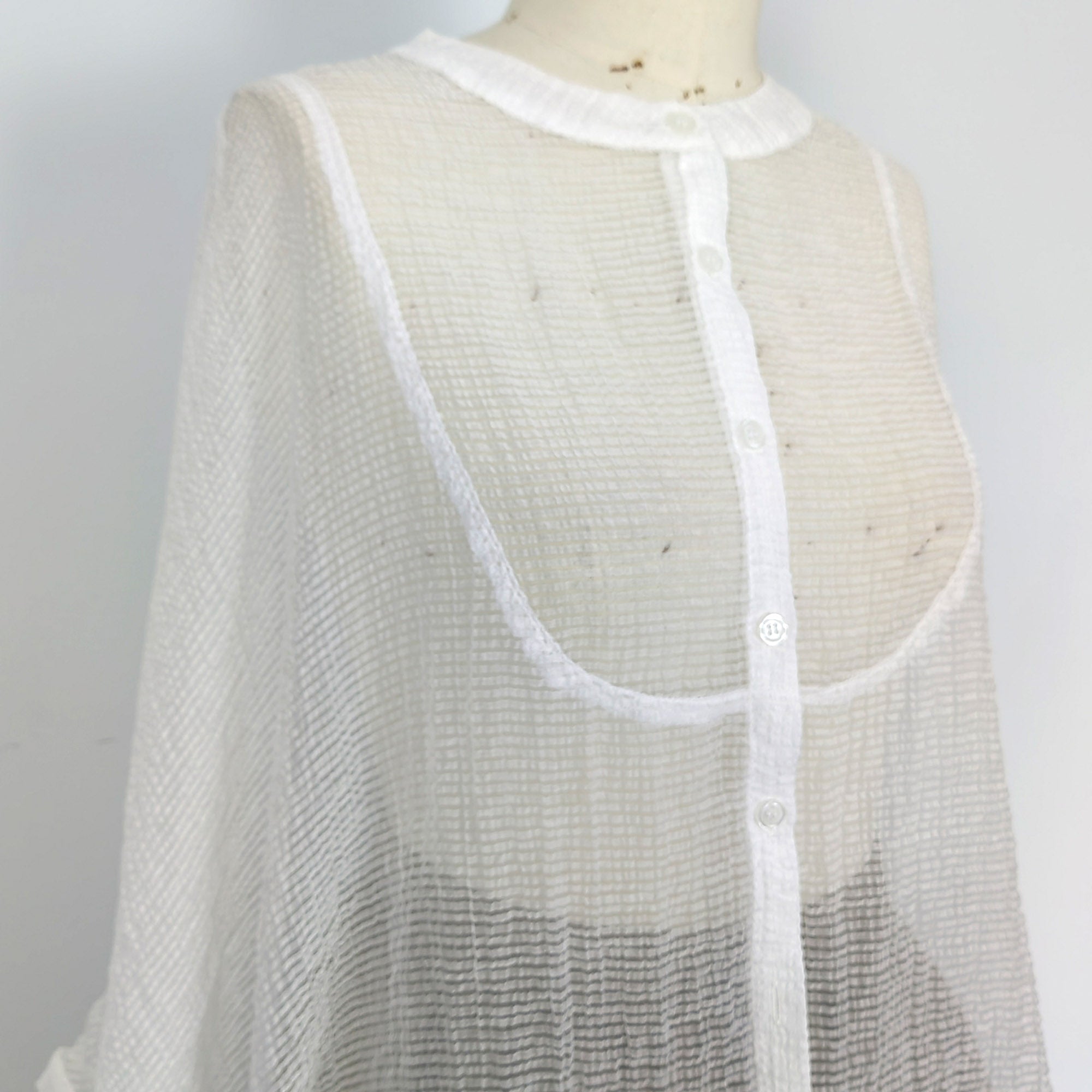 Extra wide sleeves round shape spring summer blouse Tencel blended sheer fabric butterfly shape shirt women cape summer cape sun protec top