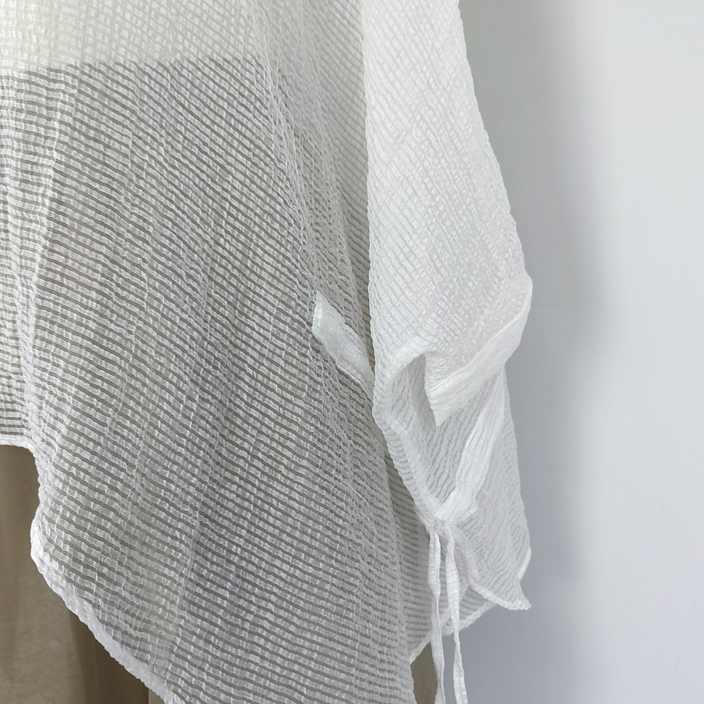 Extra wide sleeves round shape spring summer blouse Tencel blended sheer fabric butterfly shape shirt women cape summer cape sun protec top