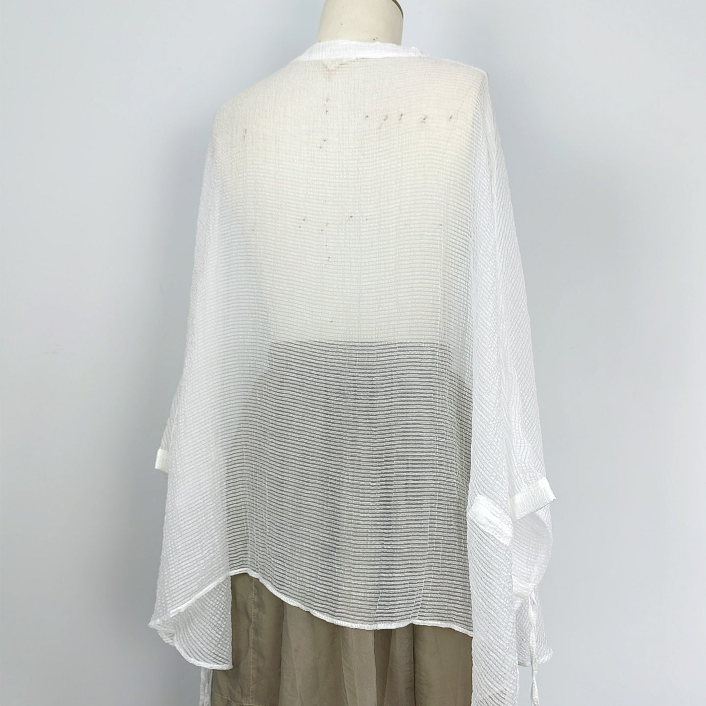 Extra wide sleeves round shape spring summer blouse Tencel blended sheer fabric butterfly shape shirt women cape summer cape sun protec top