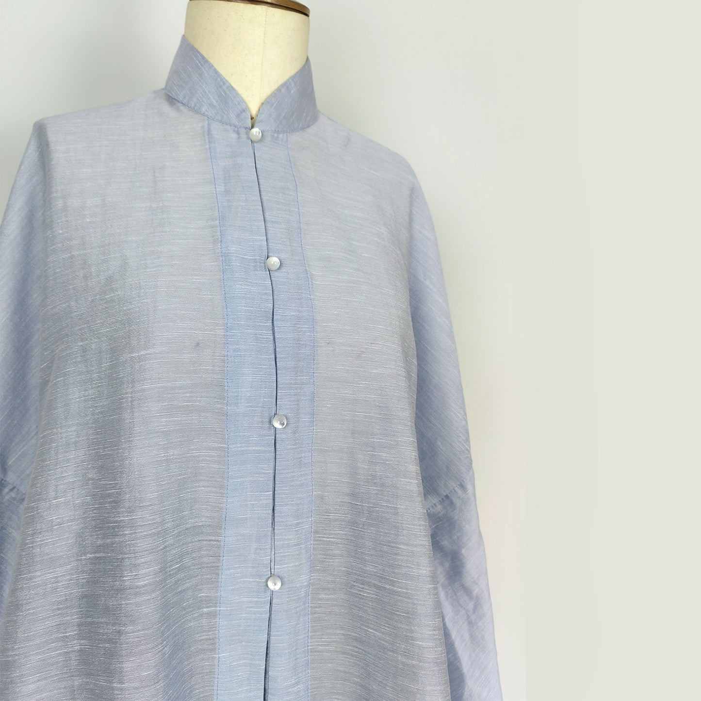 Curvy sleeves spring blouse tencel fabric Chinese style Ming dynasty style shirt