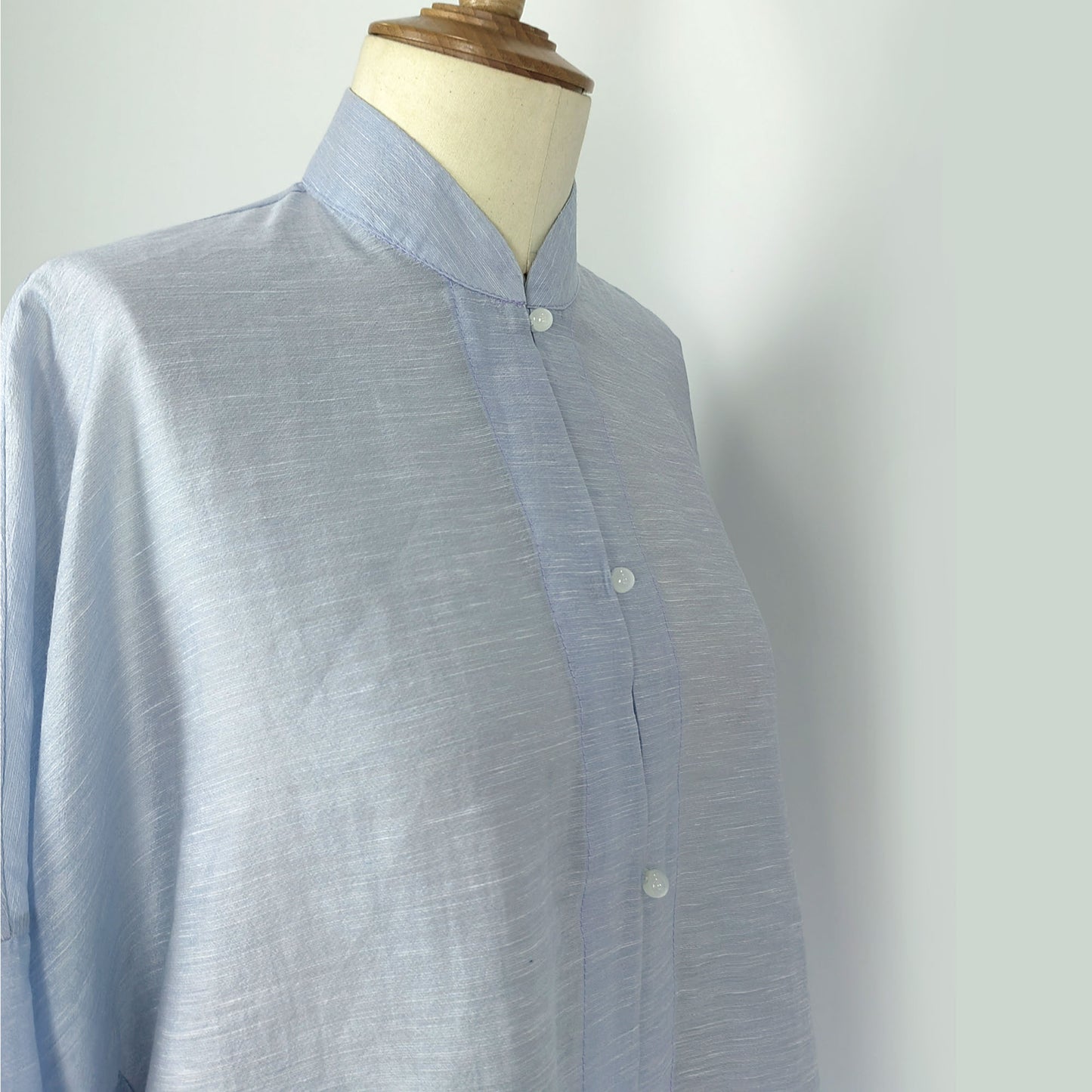 Curvy sleeves spring blouse tencel fabric Chinese style Ming dynasty style shirt