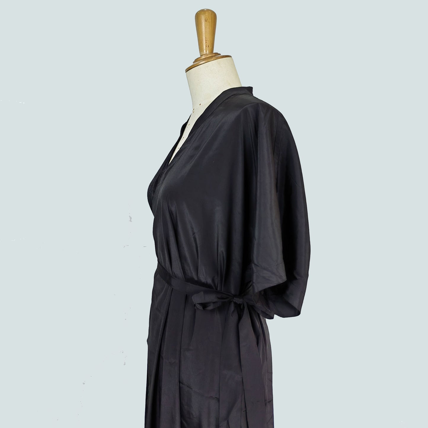 WU XIA style black dress v neck cross front lapel wrap dress Chinese Style modified hanfu black wrap dress