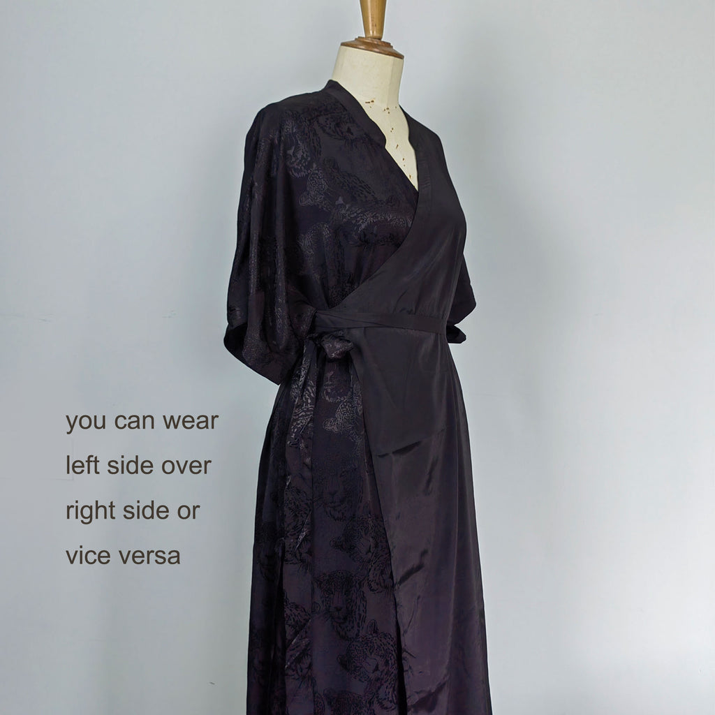 WU XIA style black dress v neck cross front lapel wrap dress Chinese Style modified hanfu black wrap dress