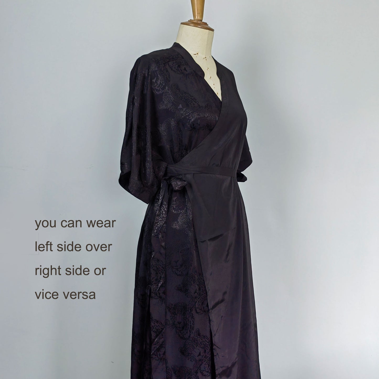 WU XIA style black dress v neck cross front lapel wrap dress Chinese Style modified hanfu black wrap dress