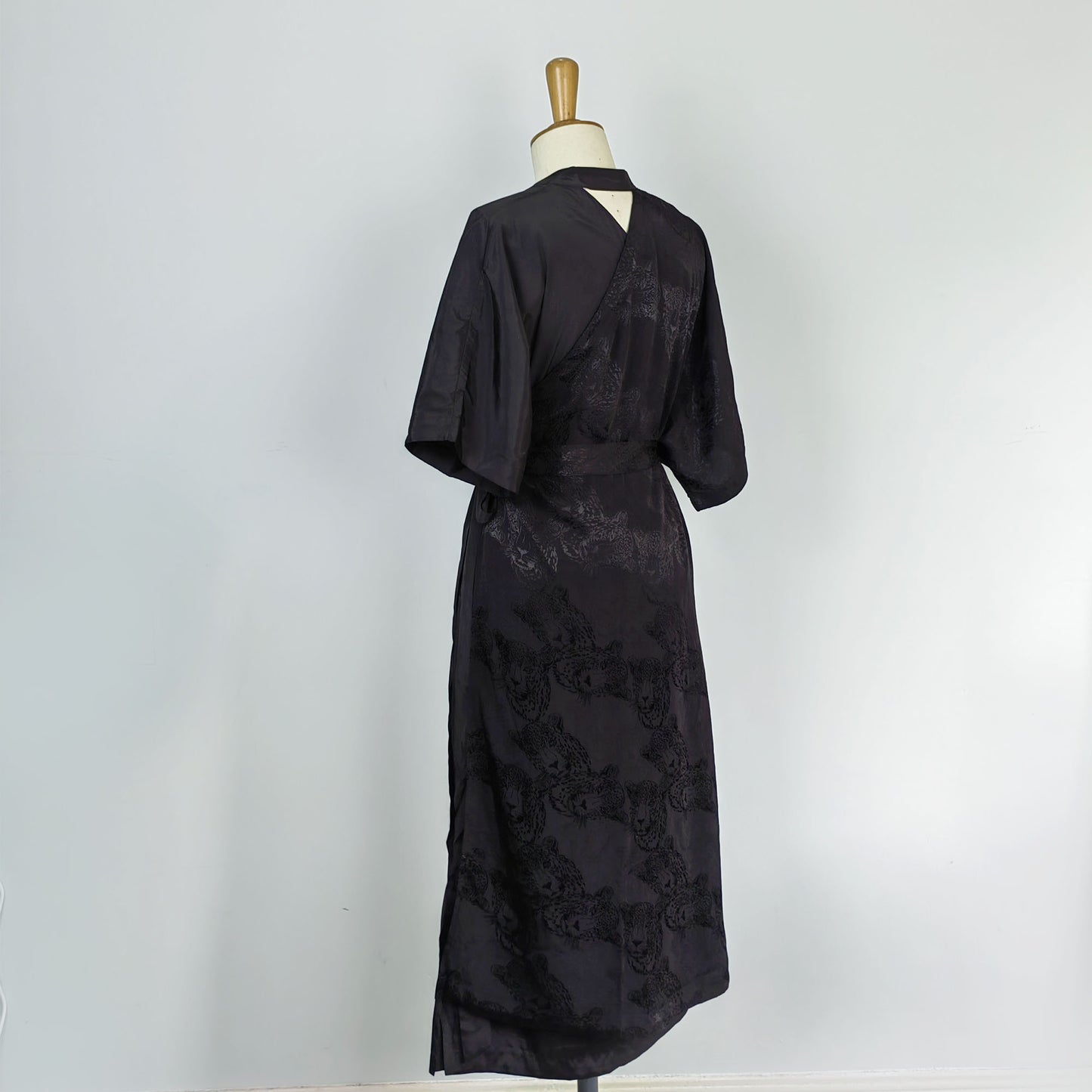WU XIA style black dress v neck cross front lapel wrap dress Chinese Style modified hanfu black wrap dress