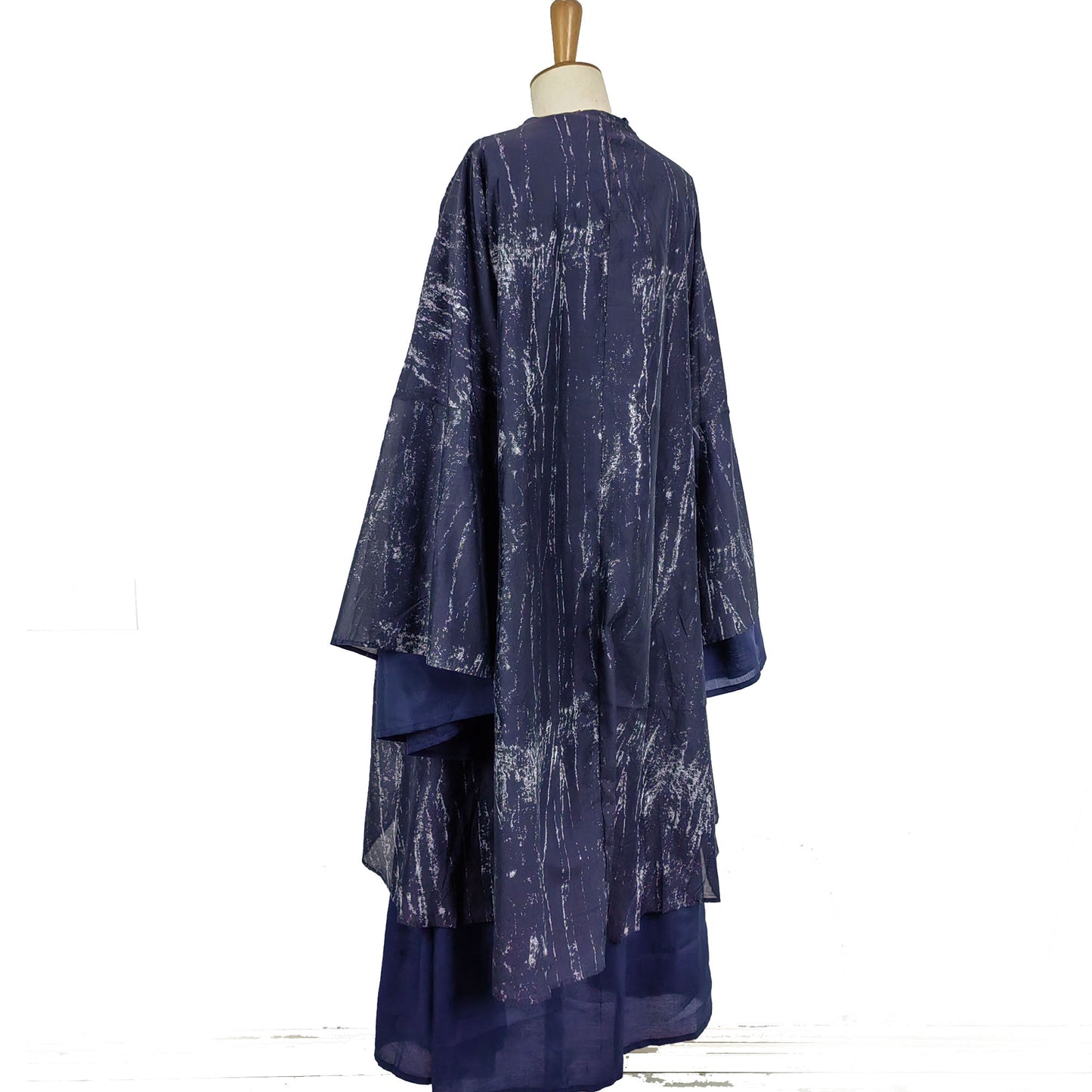 Hanfu, Haori, Blue Kimono 3PCS Set Japanese Style Robe Chinese Hanfu Dress Modified Hanfu Neza Studio Maxi Kimono Dress OBI belt Indigo