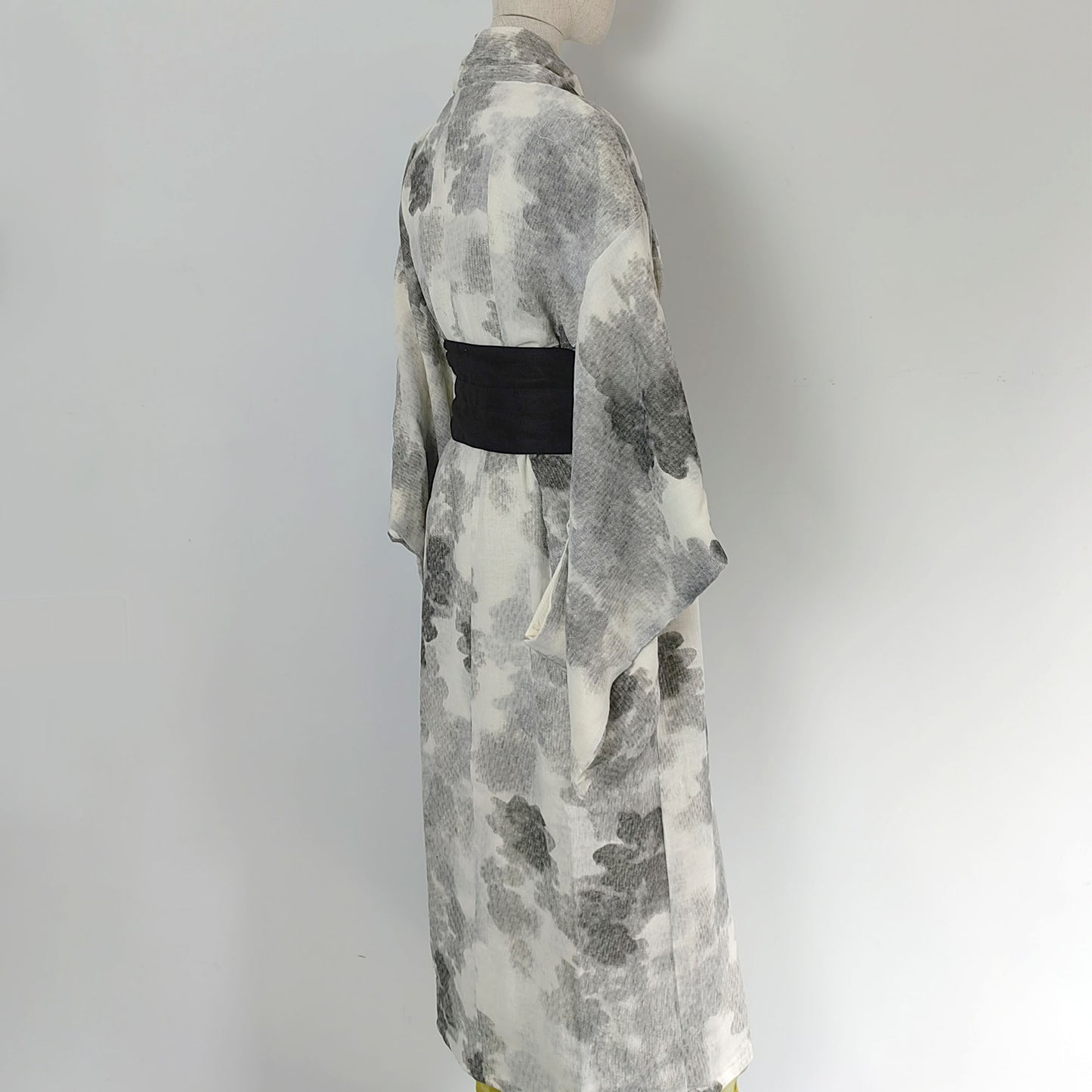 Kimono, Linen Modified Hanfu, Neza Studio Black Tie Dye Prints Front Open Cape Japanese Woman Haori Hanfu Jacket Kimono Top Kimono Dress