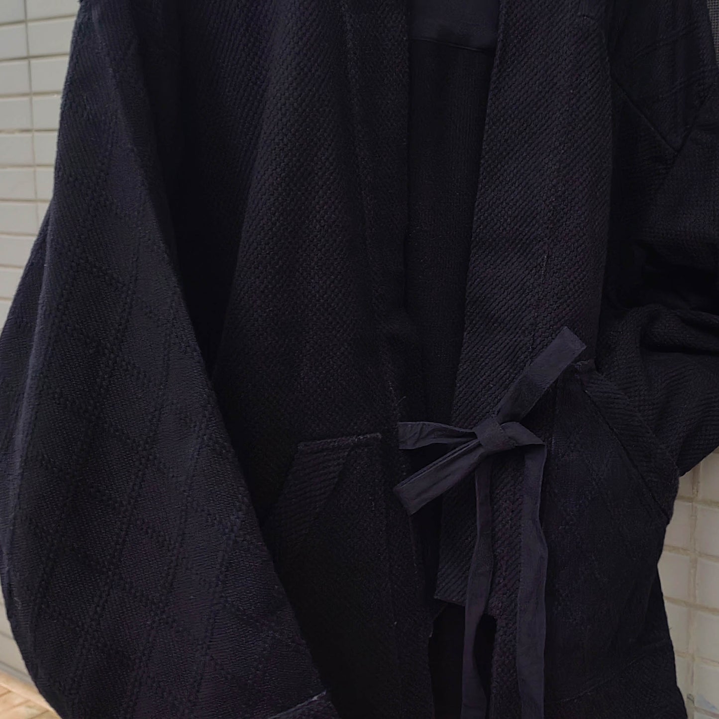 Neza Studio Noragi Jacket Japanese Jacket Kendogi Top Indigo Blue Jacket Sashiko Fabric CUSTOM MADE Kimono Jacket Japanese Clothing