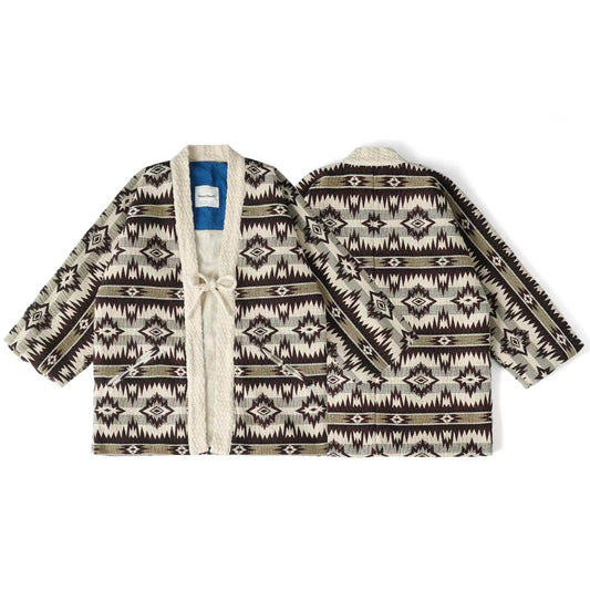 Men's kimono Indiana motif kimono coat kimono jacket winter kimono coat retro style kimono jacket